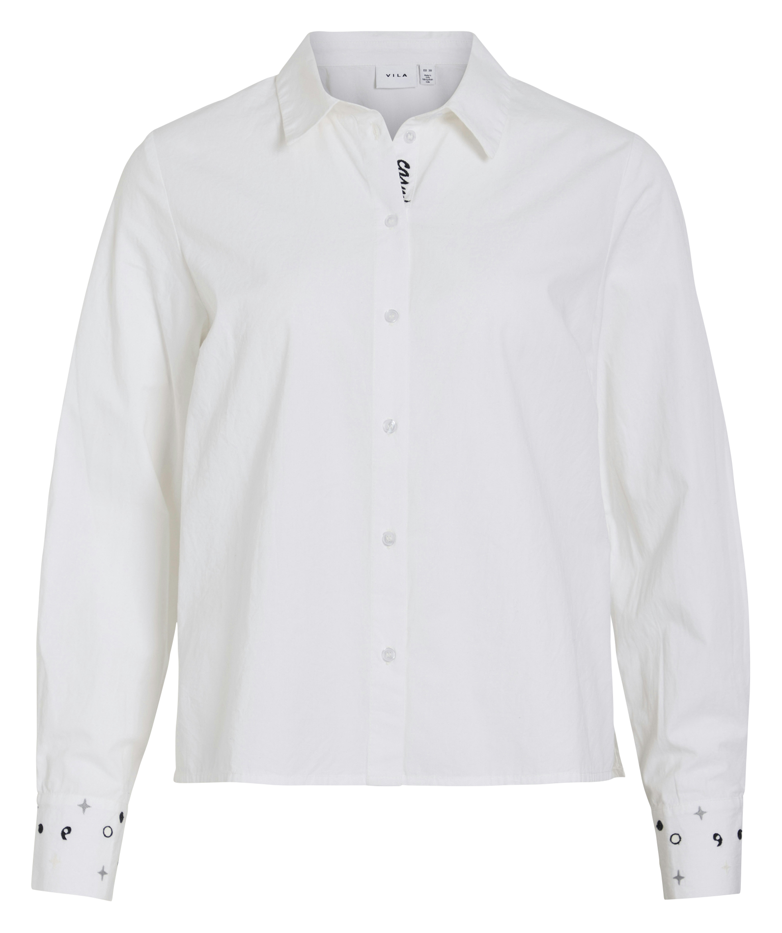 Chemise droite en coton bio VILA Blanc