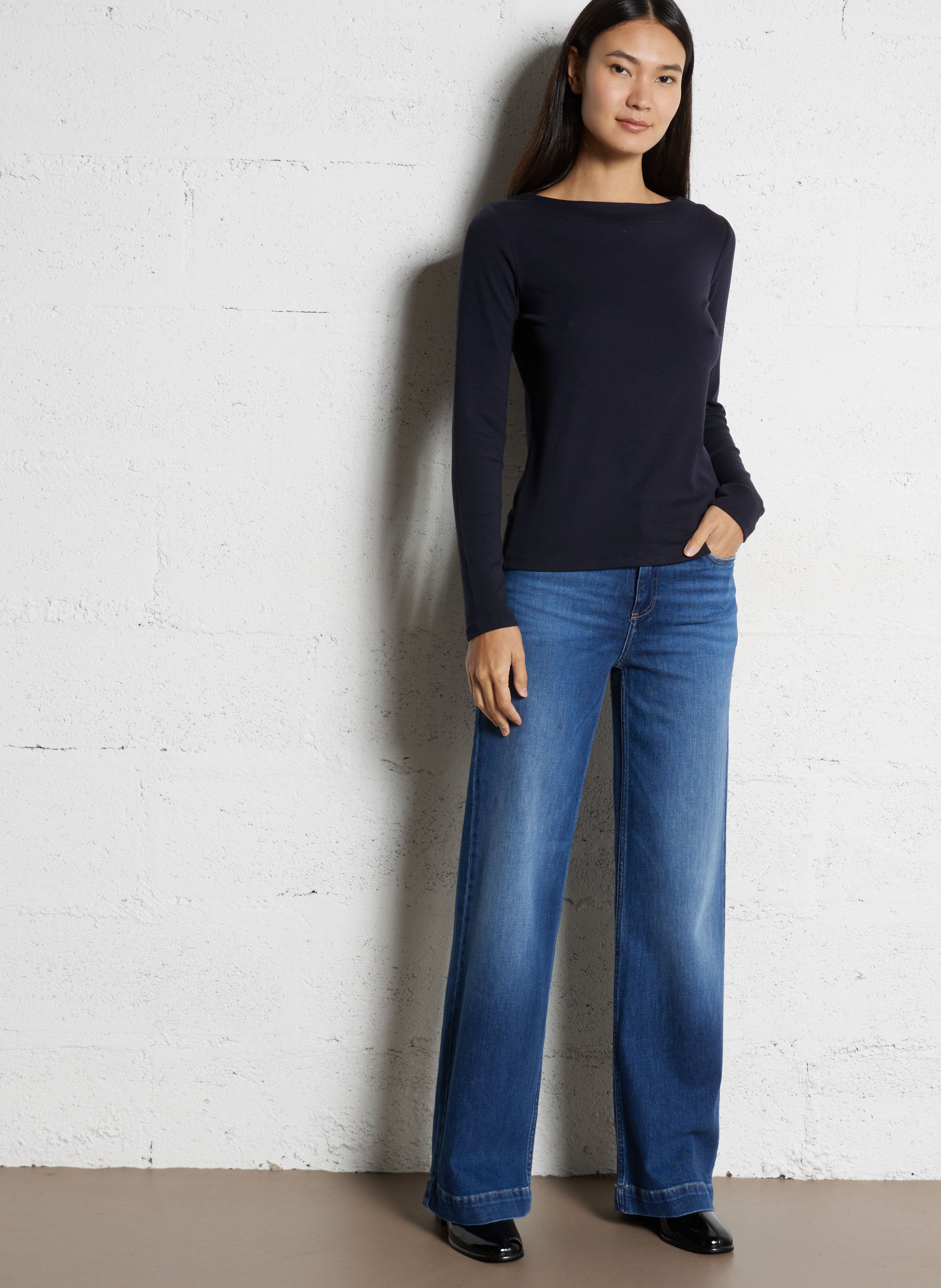 Straight-cut round-neck T-shirt MAISON 123 Blue