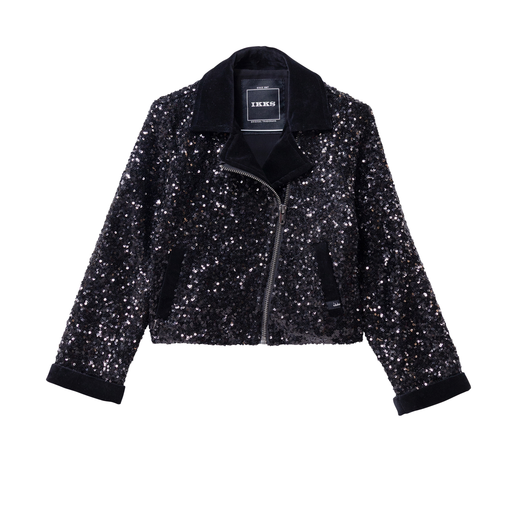 Blouson col chemise à sequins IKKS JUNIOR Noir