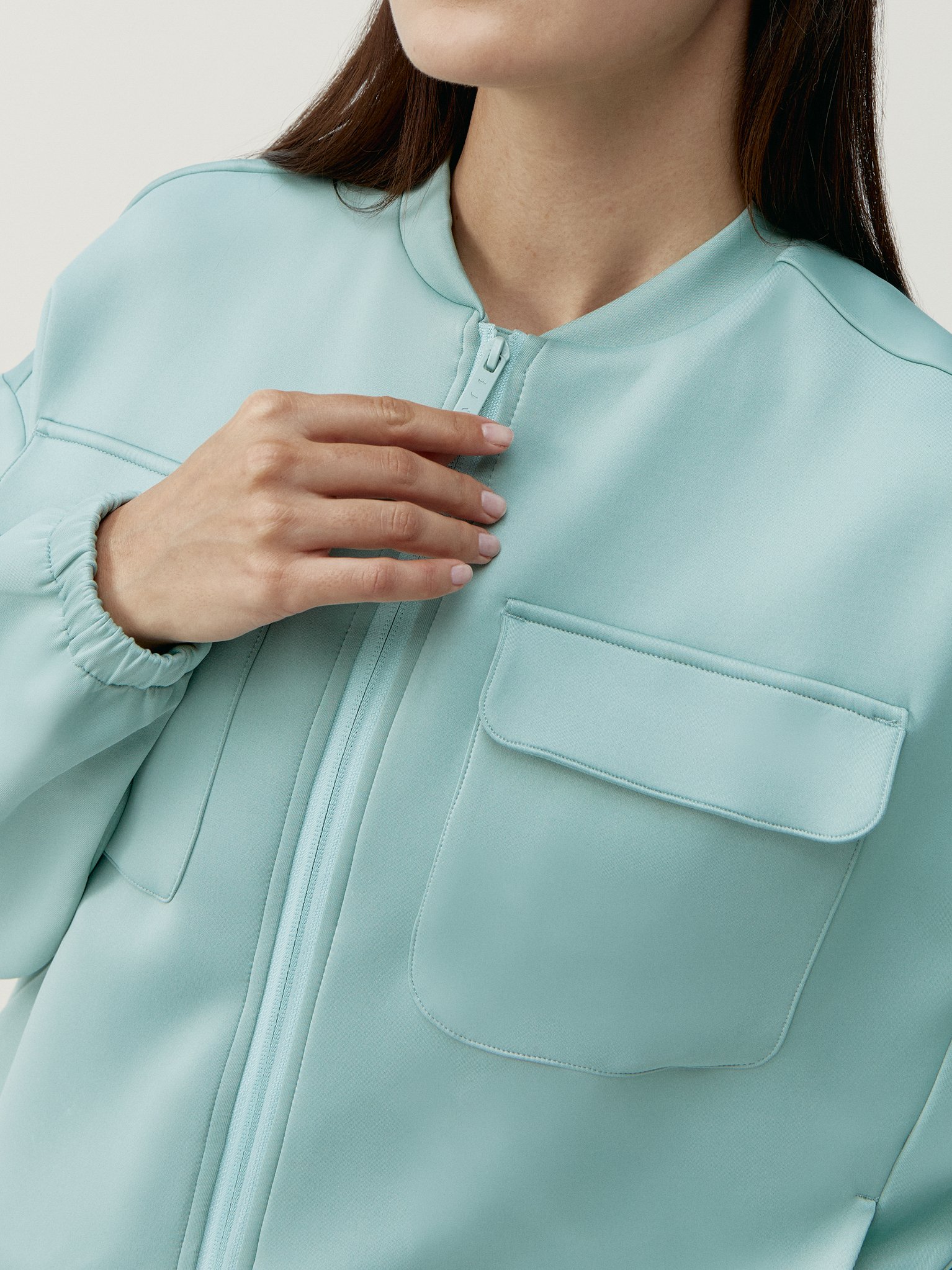 Zip-up performance athleisure sports jacket BORN LIVING YOGA Green