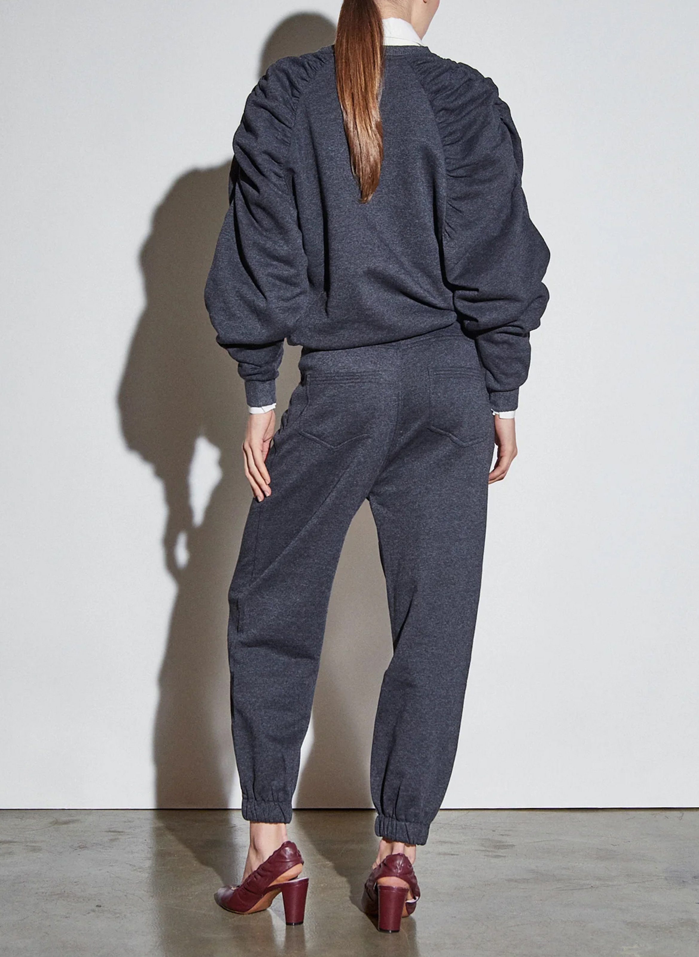 Jogging taille haute en coton mélangé THE LABEL EDITION Gris