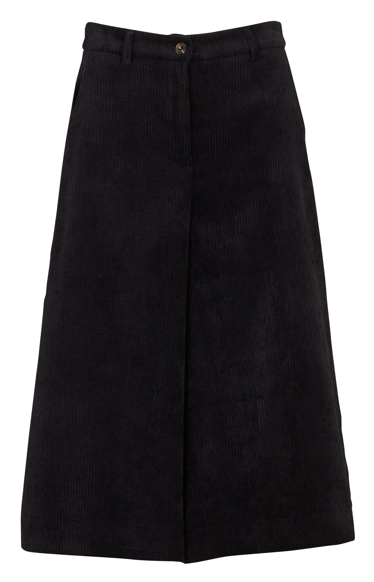 Wide-leg corduroy Bermuda shorts LA FEE MARABOUTEE Black