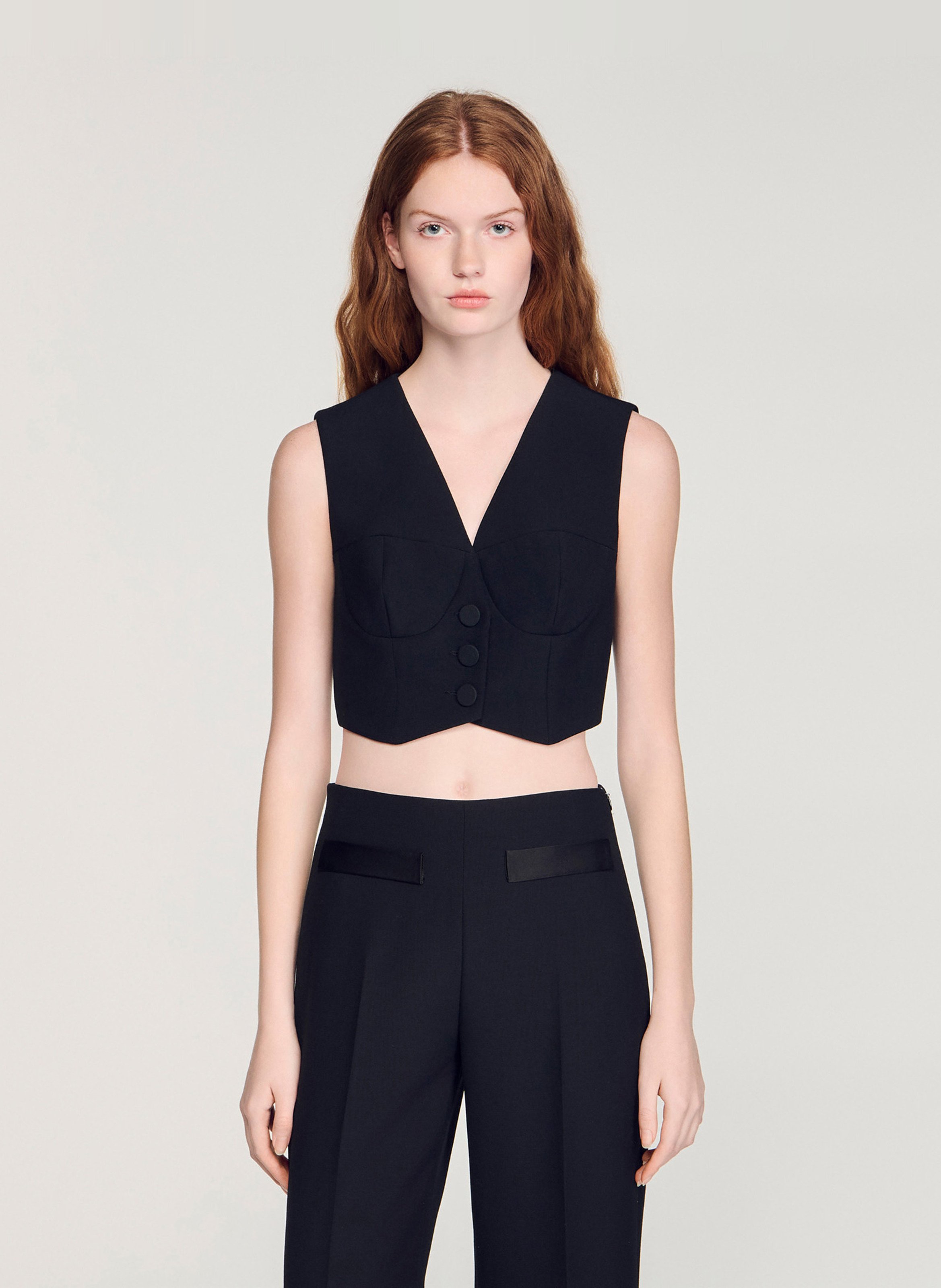 Gilet de costume  SANDRO Noir