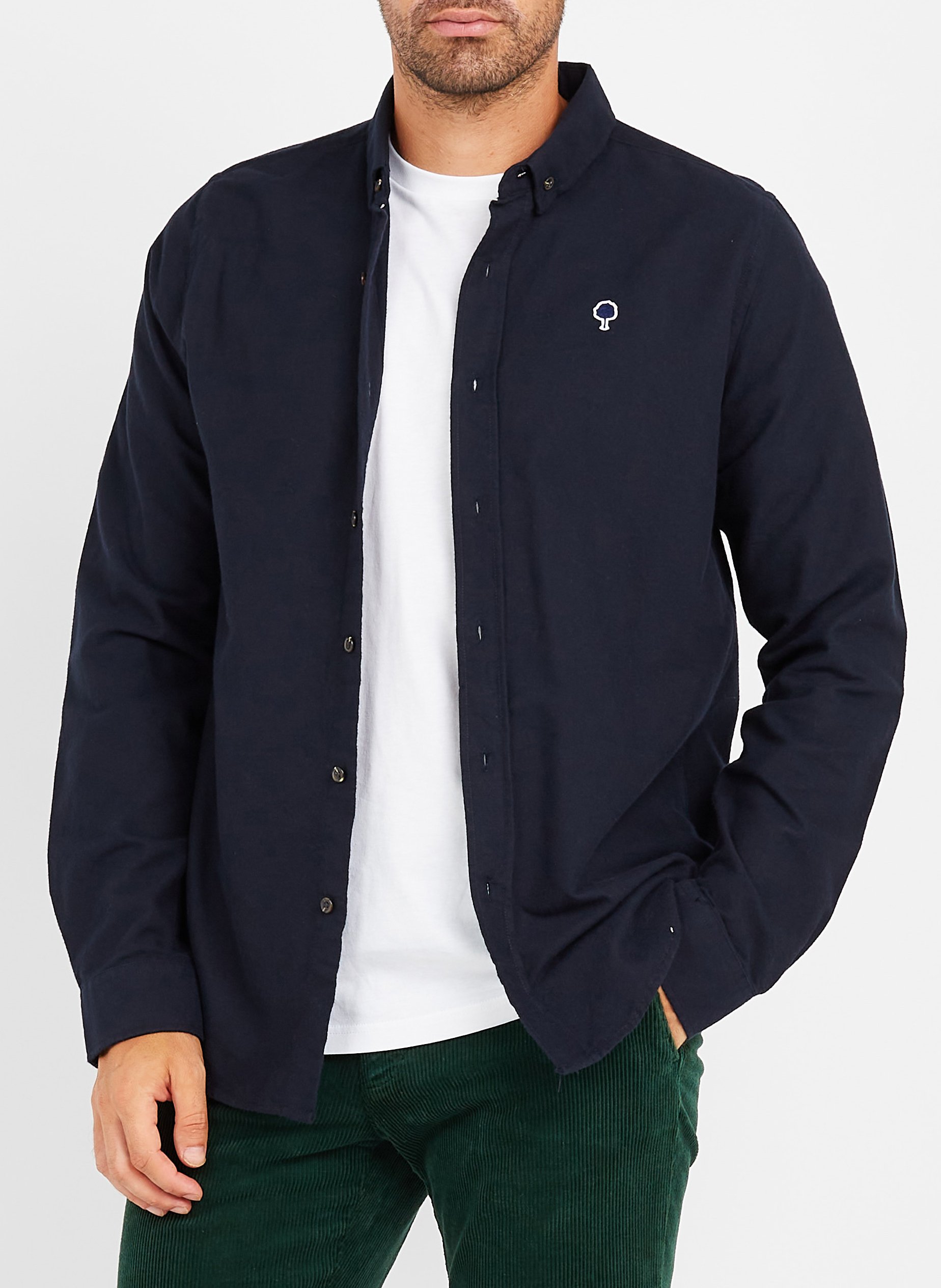 Organic cotton shirt with button-down collar FAGUO Black