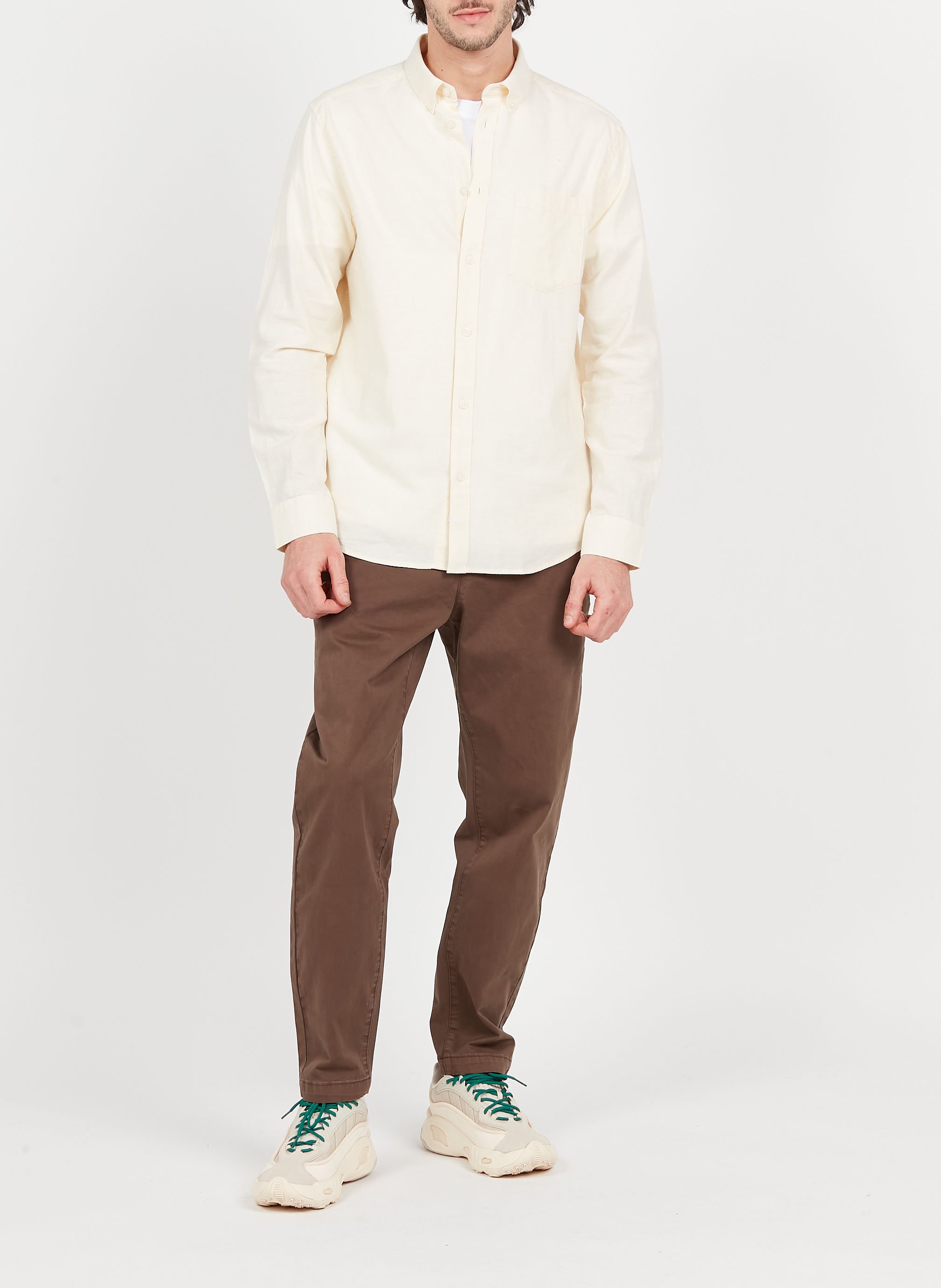 Straight-leg cotton-blend pants MINIMUM Brown