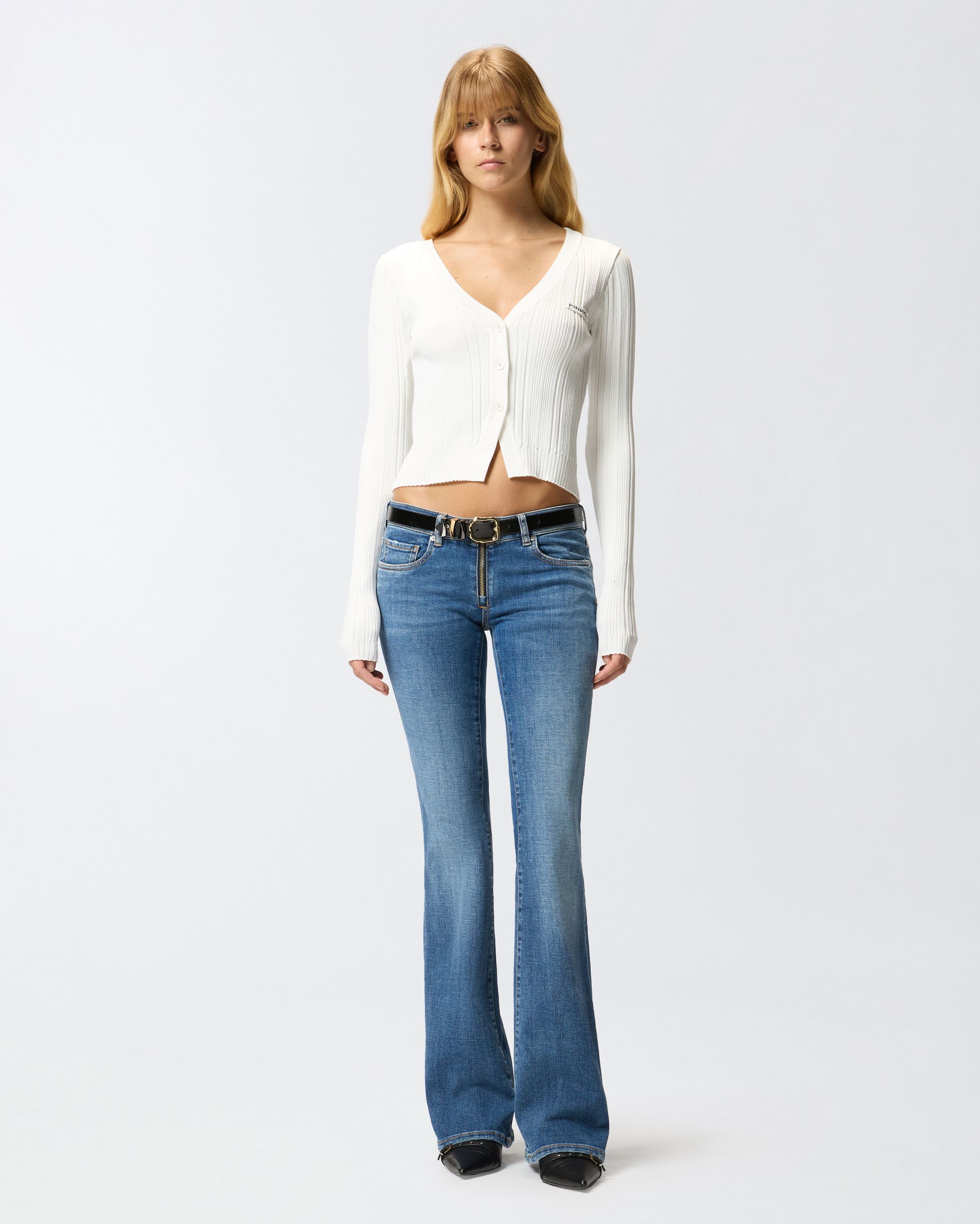Flared low-rise jeans PINKO Blue