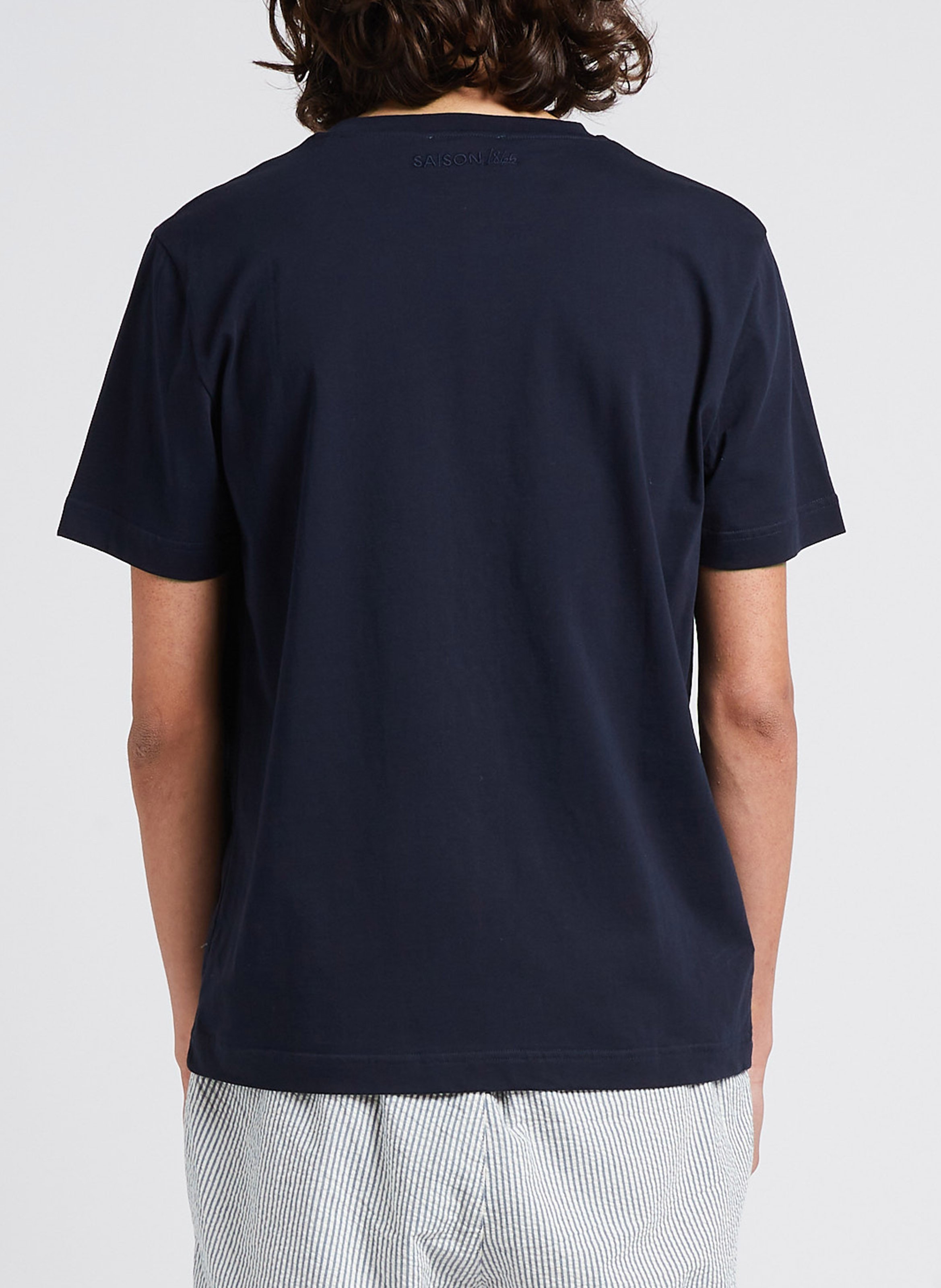 Organic cotton round-neck T-shirt SAISON 1865 Blue