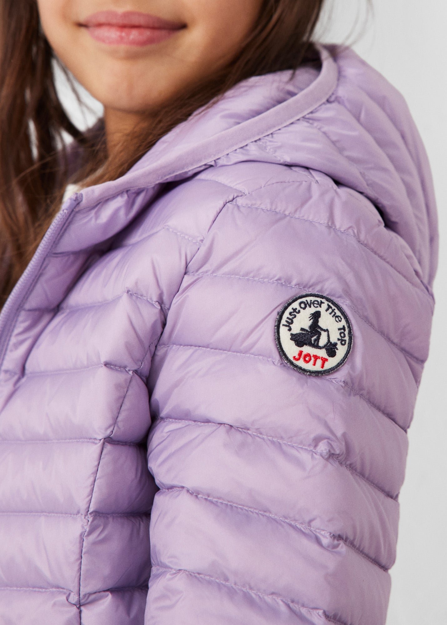 Carla lightweight hooded children's down jacket JOTT Pink