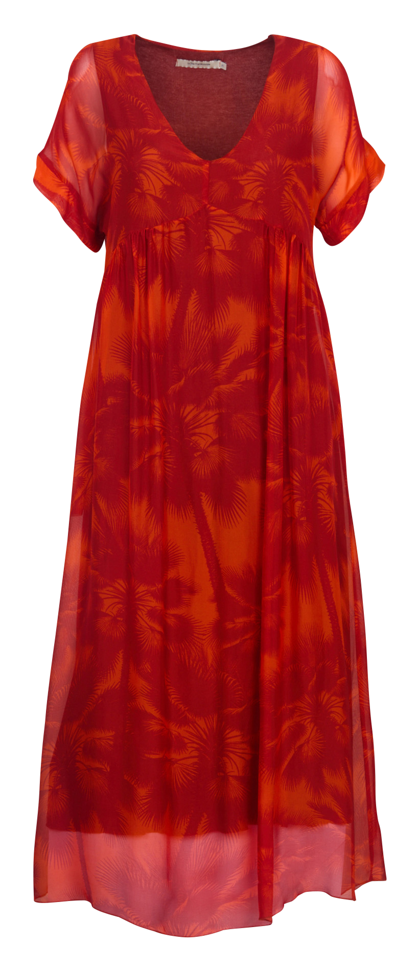 Lange jurk met V-hals LA FEE MARABOUTEE Oranje