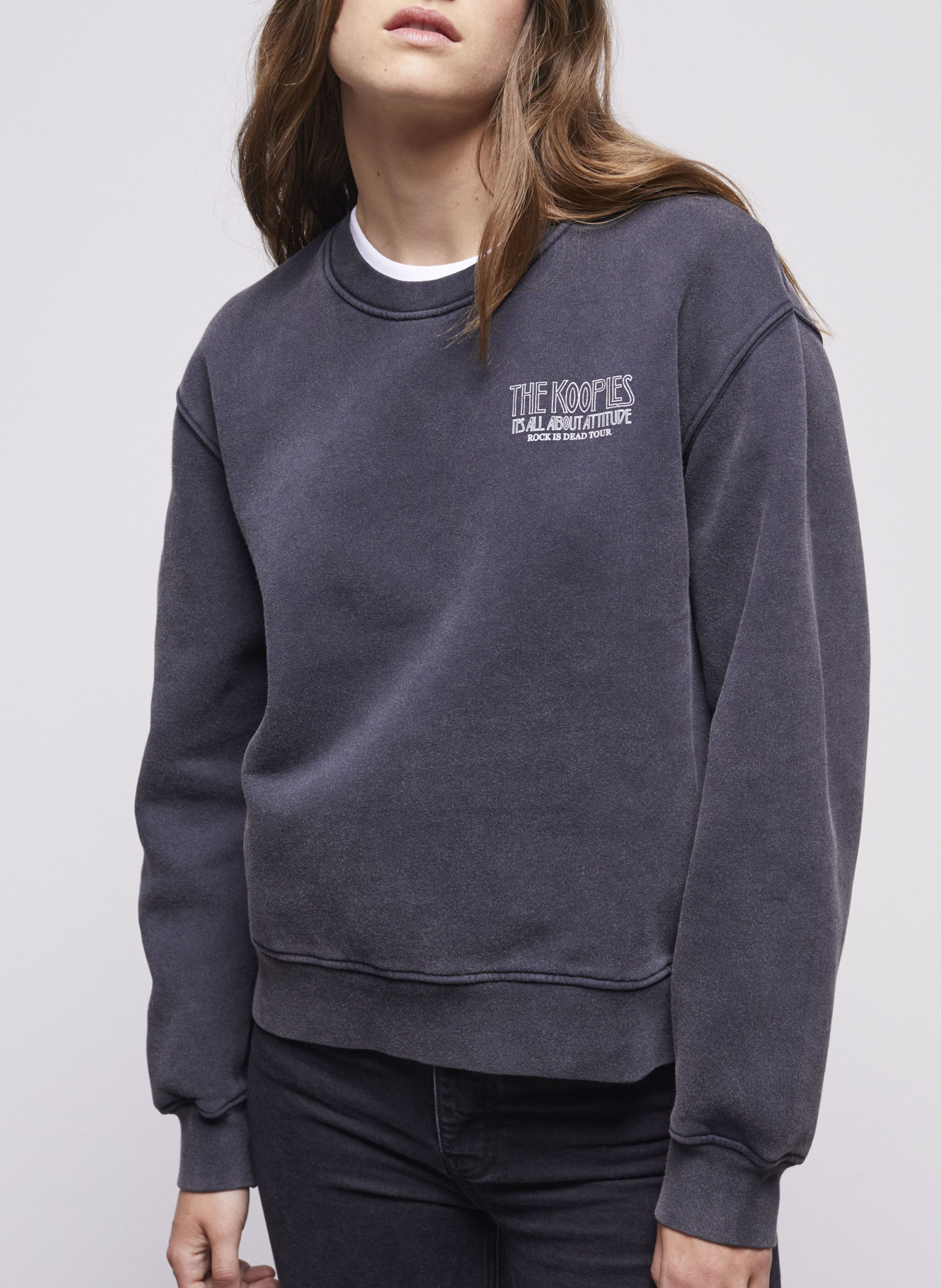 Sweat imprimé en coton délavé THE KOOPLES Bleu