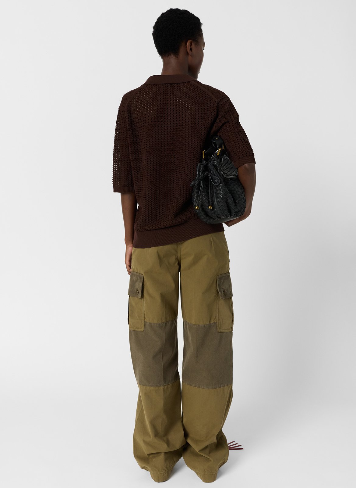 Gerader Poloshirt aus gemischter Baumwolle mit Lochmuster GERARD DAREL Braun