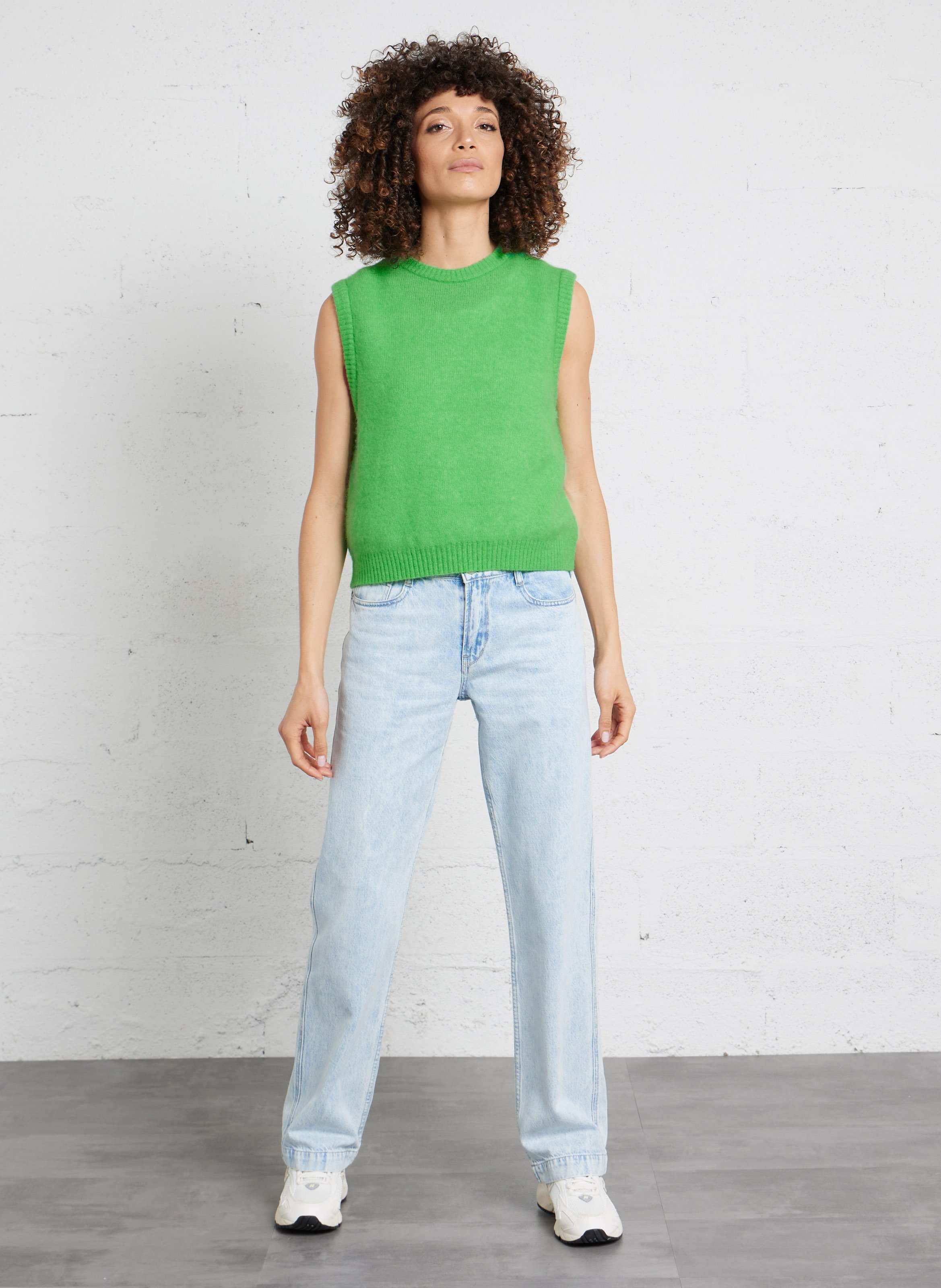 Long wool-blend knit cardigan AMERICAN VINTAGE Green