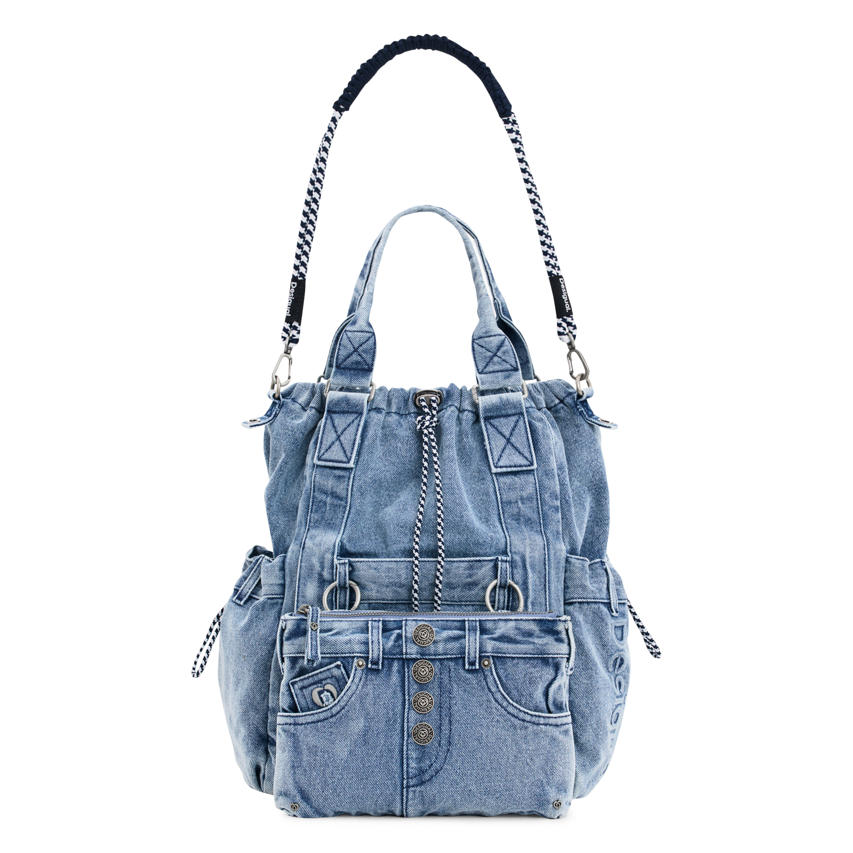 Large denim backpack DESIGUAL Blue