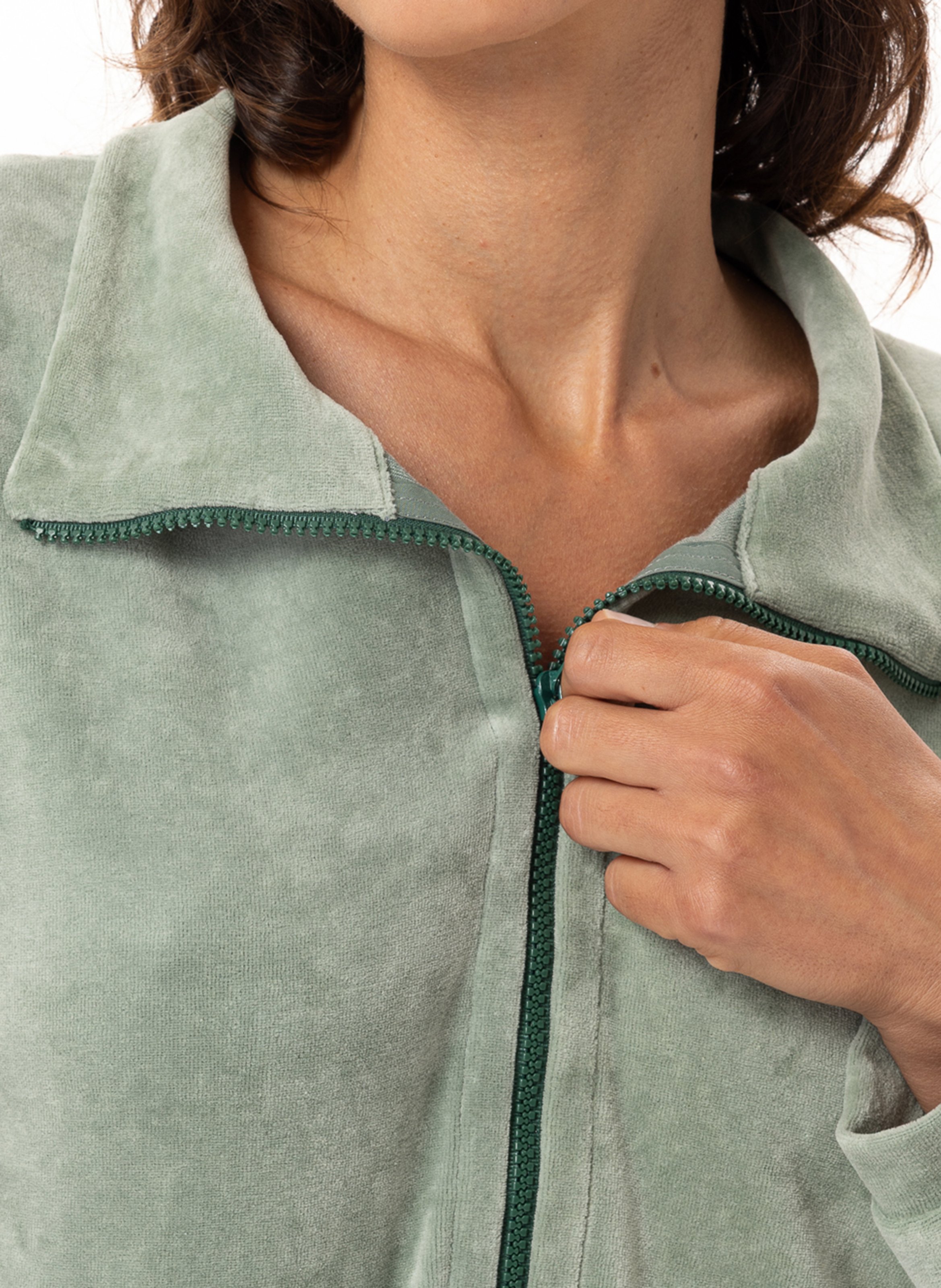 Ensemble homewear zippé en velours LE CHAT Vert