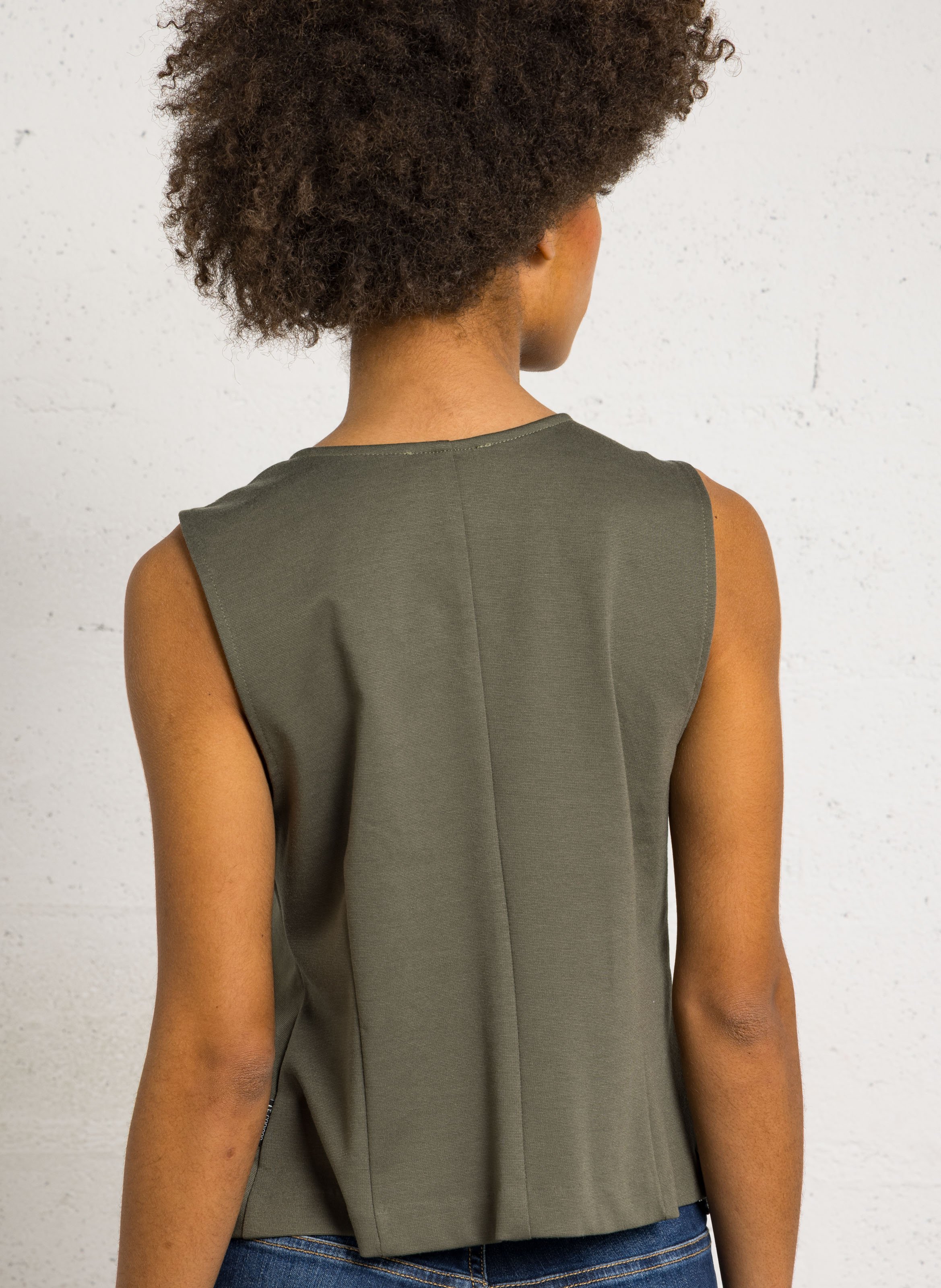 Recht vest met V-hals LE TEMPS DES CERISES Blauw