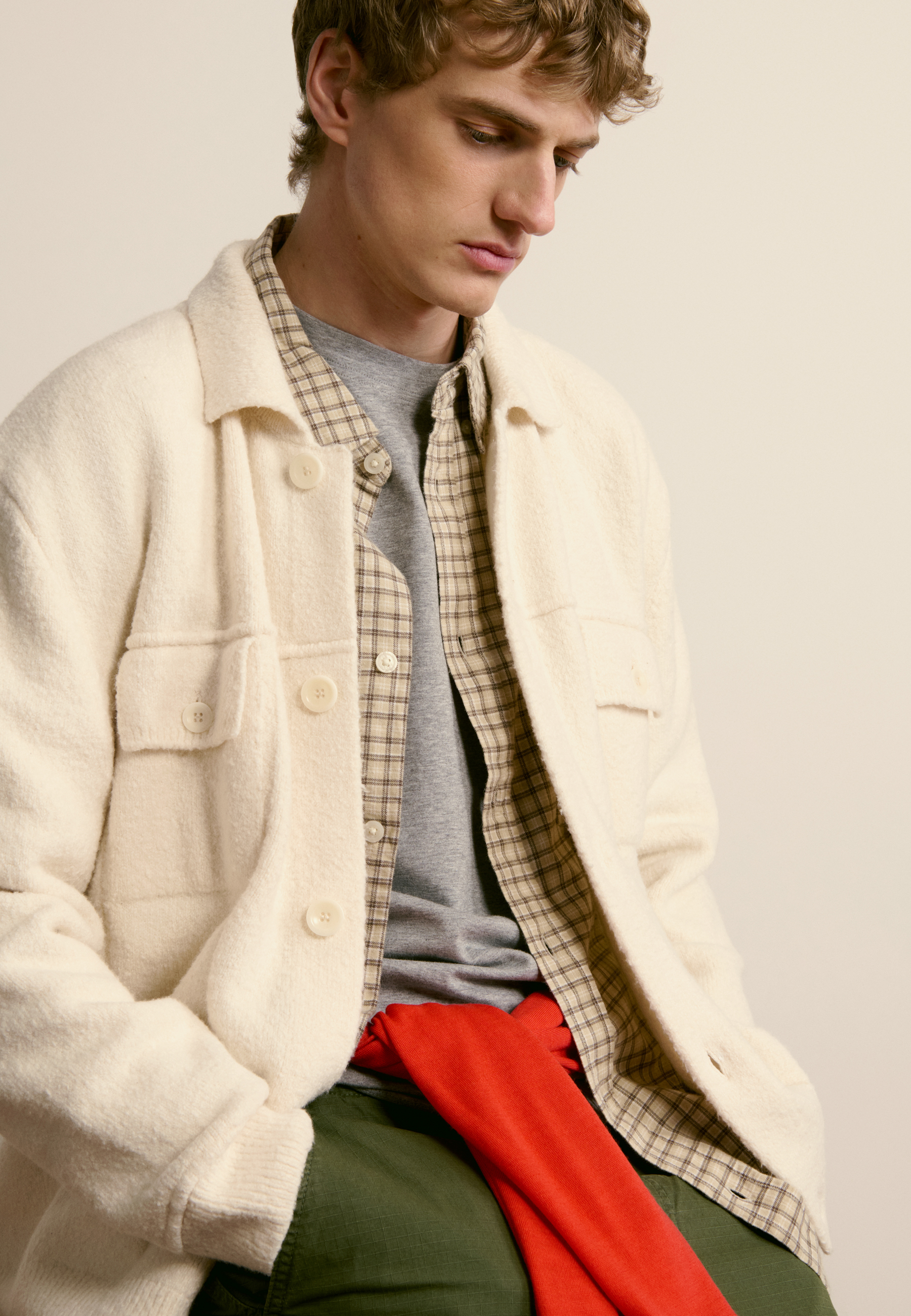 Looped cotton jacket MAISON MONTAGUT White