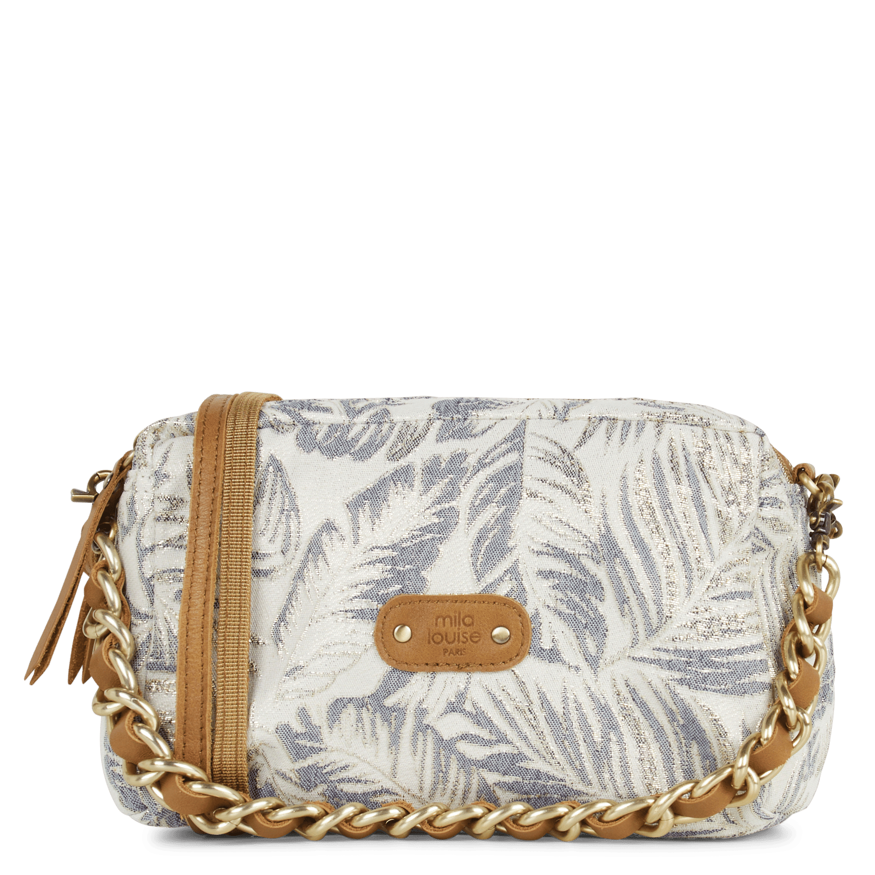 Jacquard shoulder bag MILA LOUISE Brown