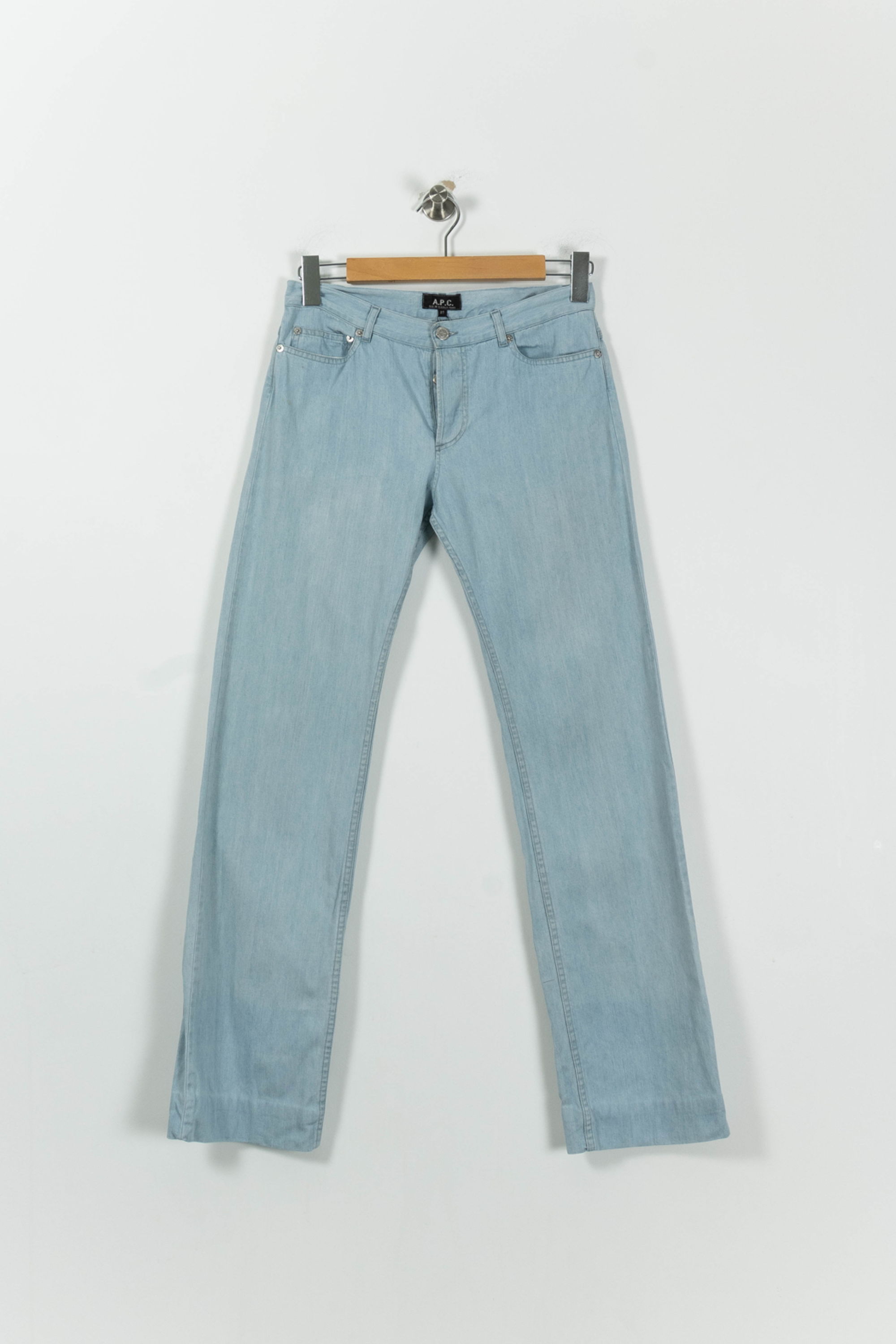 Cropped slim jeans with studs A.P.C - Seconde main Blue