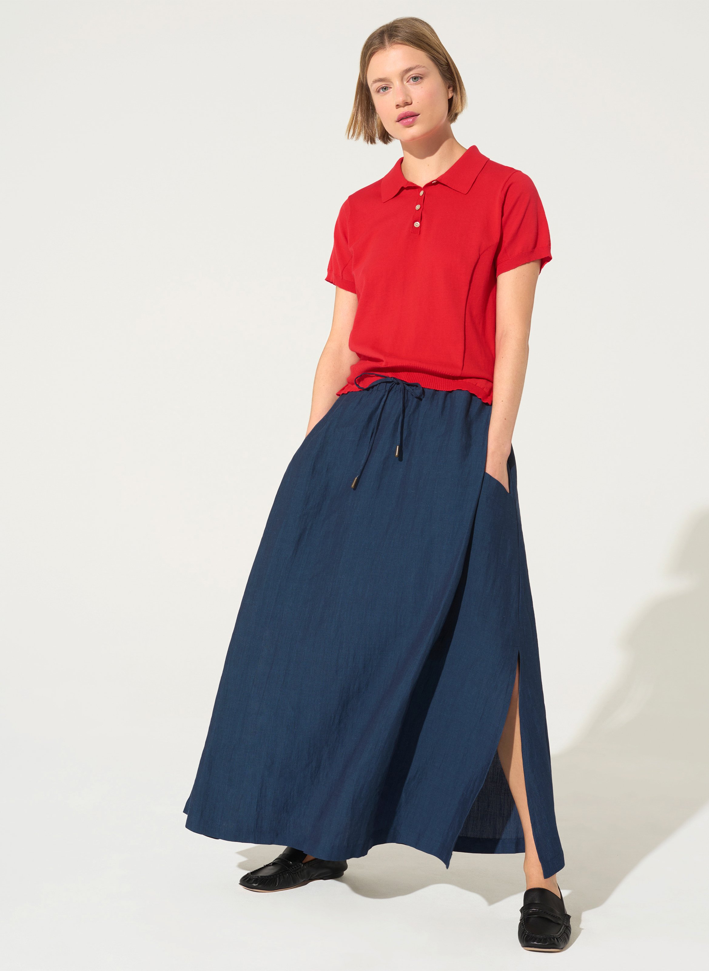 Polo droit en maille COTELAC ACOTE Rouge