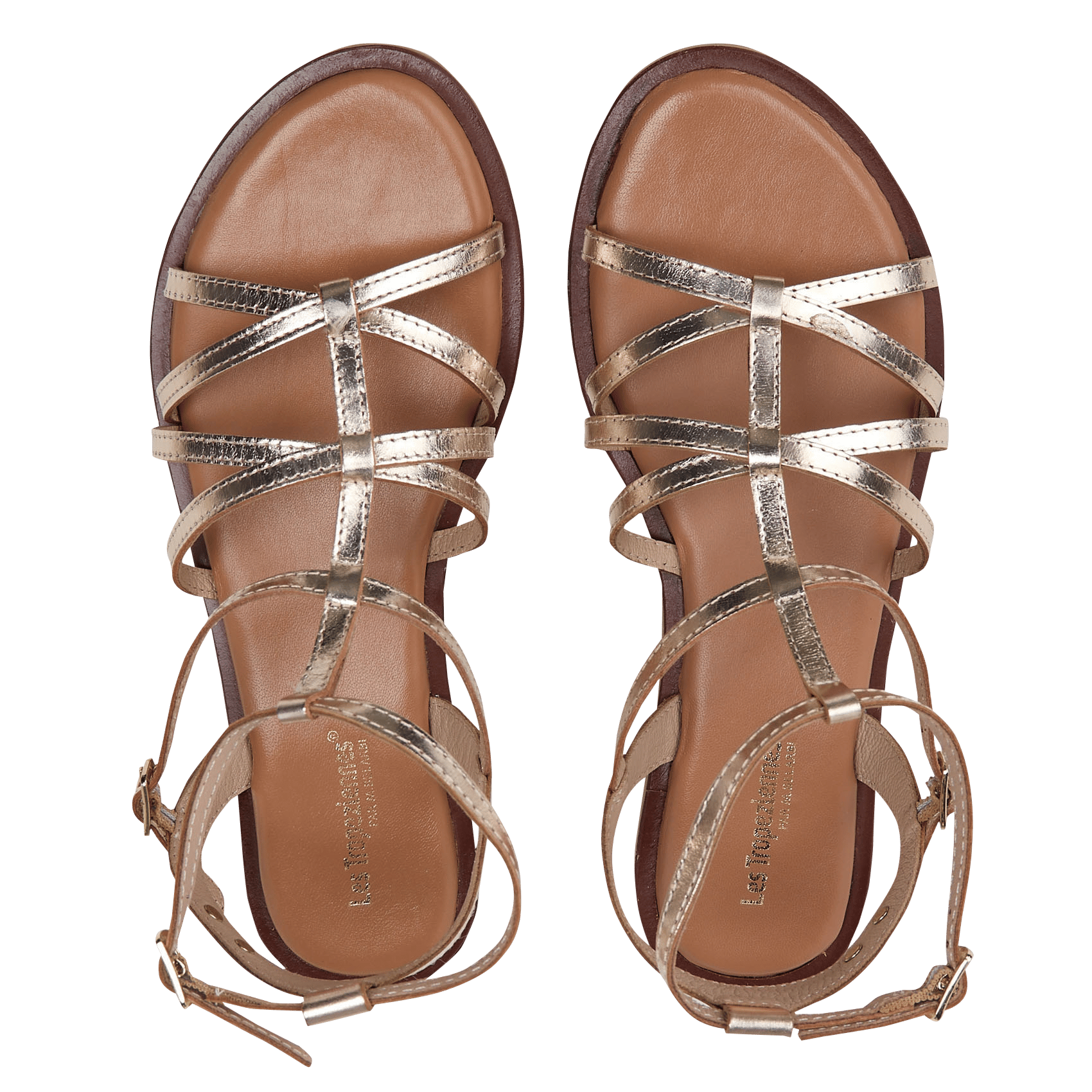 Platte sandalen van metallic leer LES TROPEZIENNES PAR M.BELARBI Goudkleurig