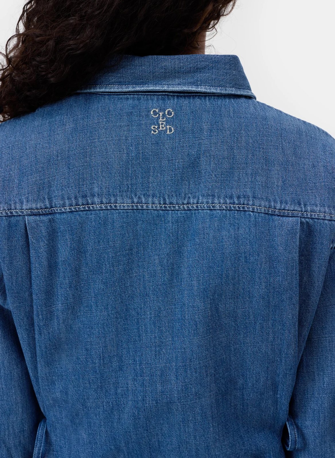 Chemise col classique en coton bio mélangé CLOSED Bleu