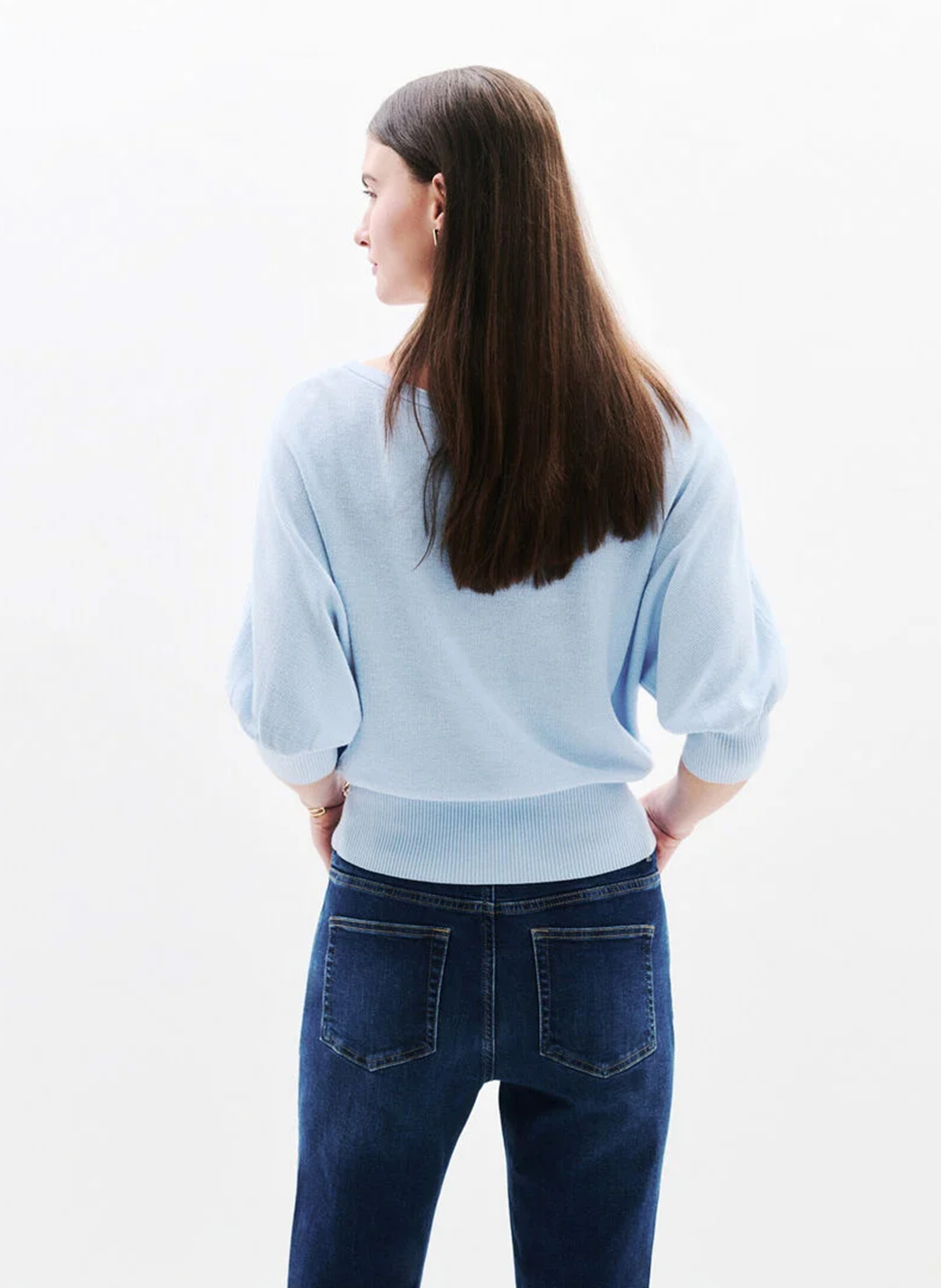 Oversize-Baumwollpullover mit U-Boot-Ausschnitt CAROLL Blau