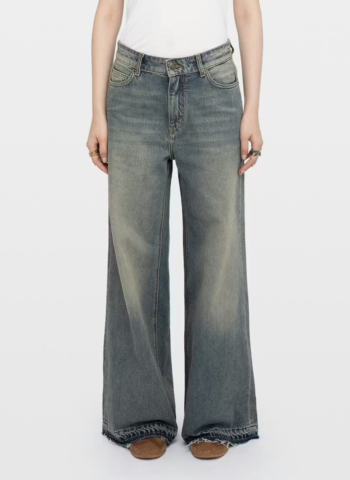 Jean évasé uni en coton ZADIG&VOLTAIRE Bleu