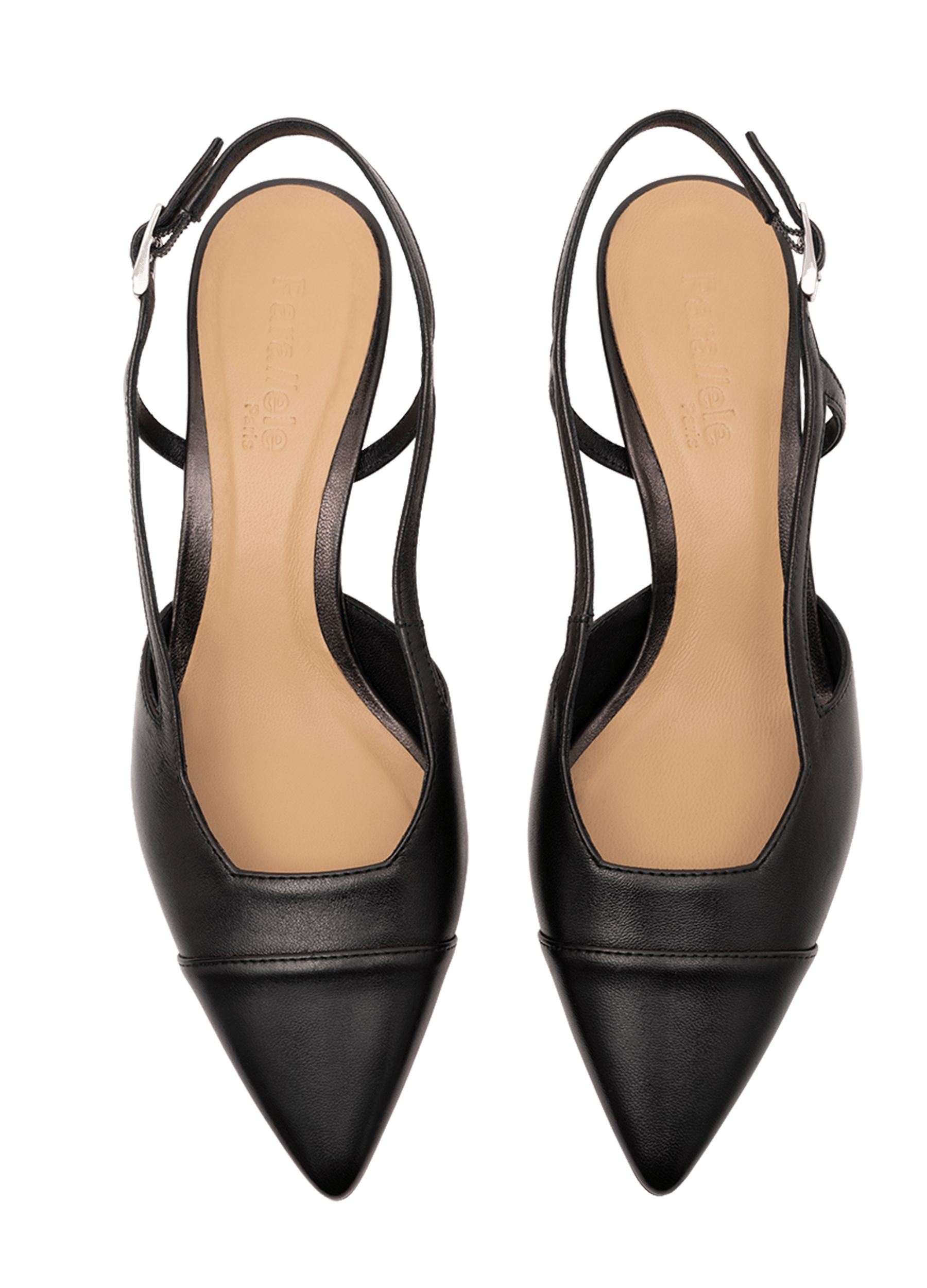 Slingback en cuir nappa noir PARALLELE PARIS Noir