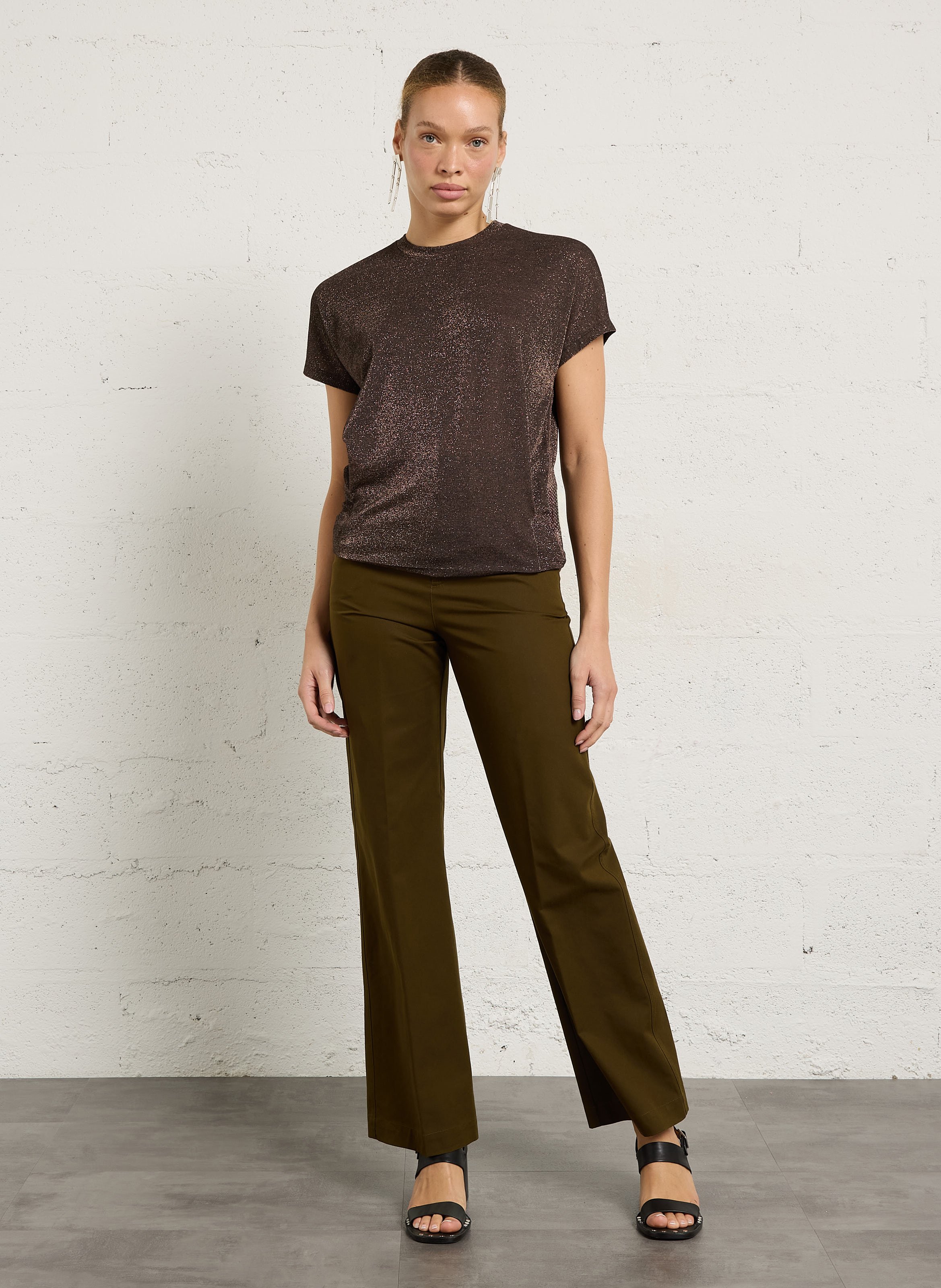 Metallic round-neck T-shirt MOMONI Plums