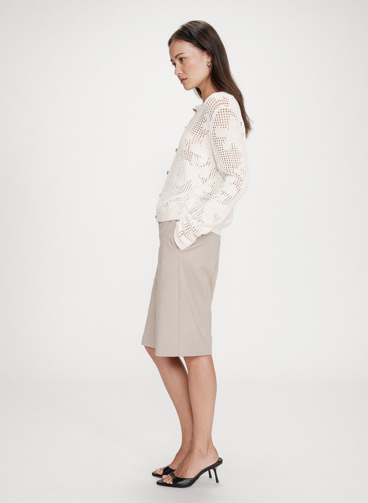 Gilet col rond  GRACE ET MILA Blanc