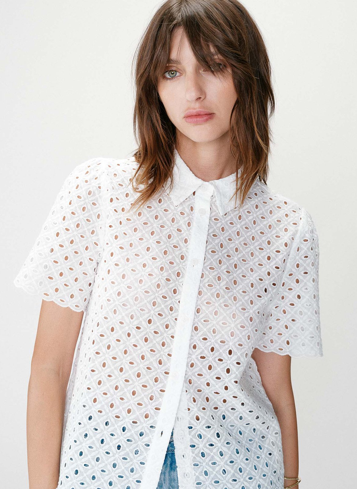 Baumwoll-Bluse GRACE ET MILA Weiss