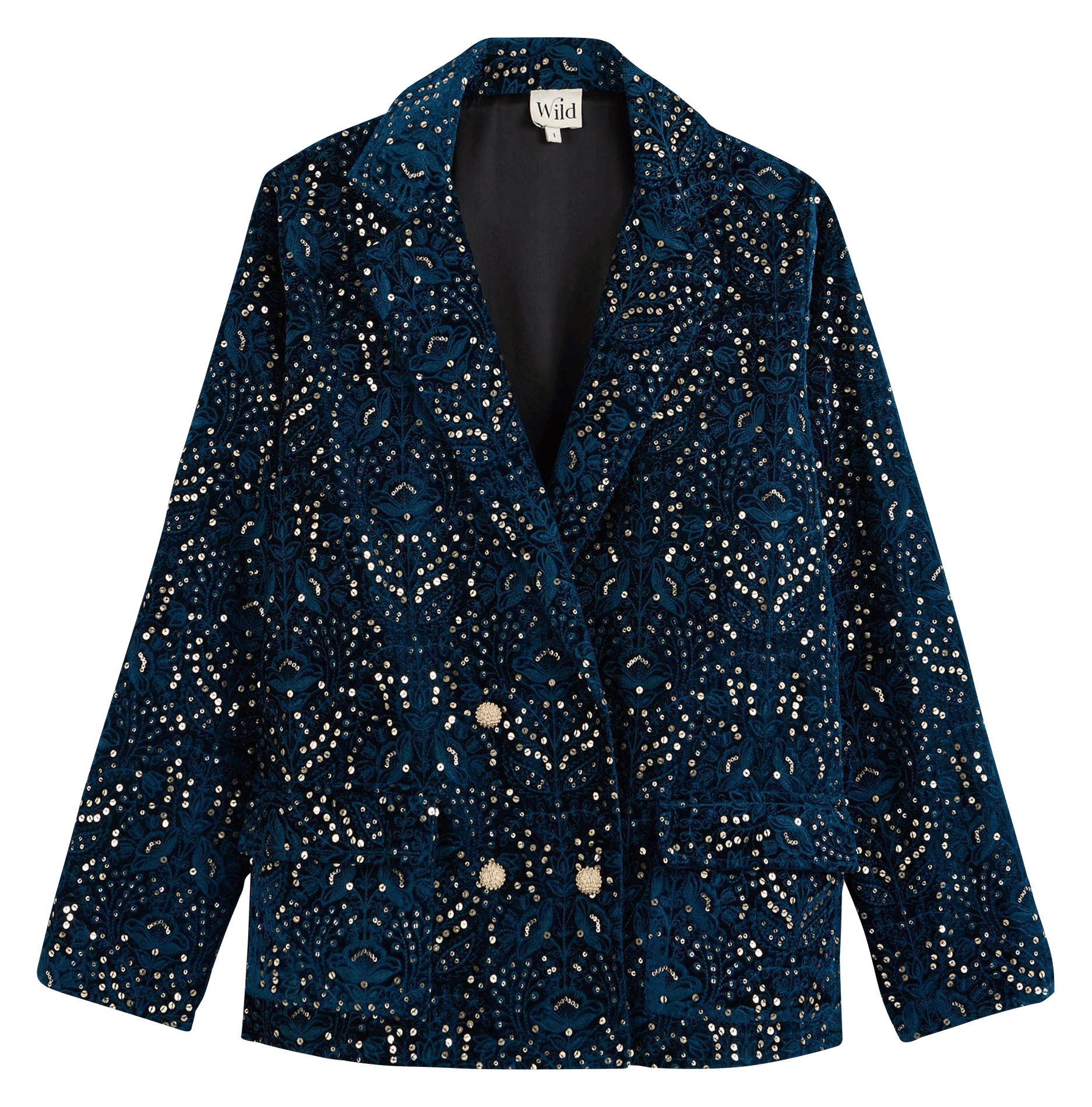 Veste col tailleur aspect jacquard WILD Bleu