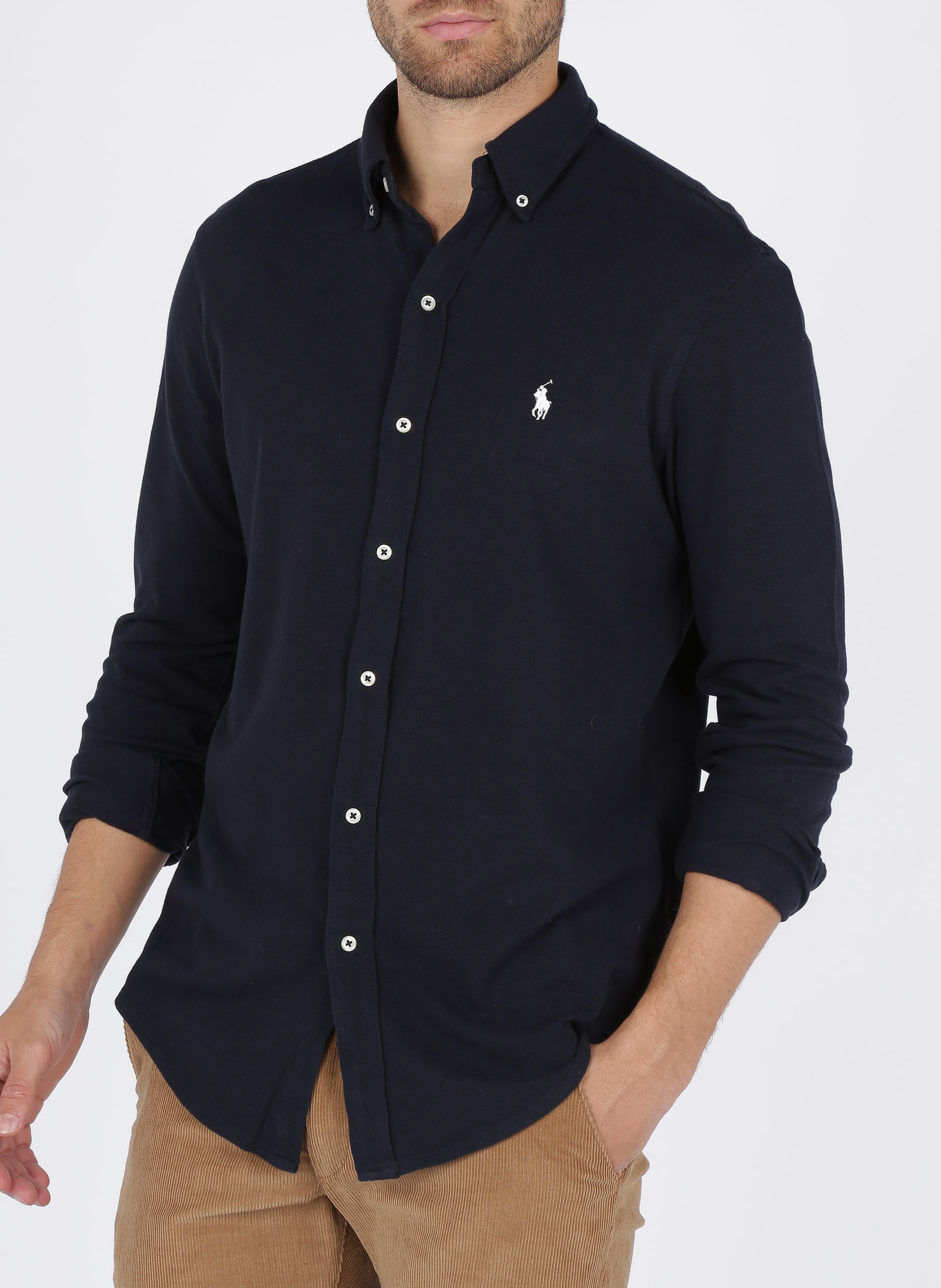Regular-Fit-Hemd aus Baumwoll-Piqué mit Button-down-Kragen POLO RALPH LAUREN Blau
