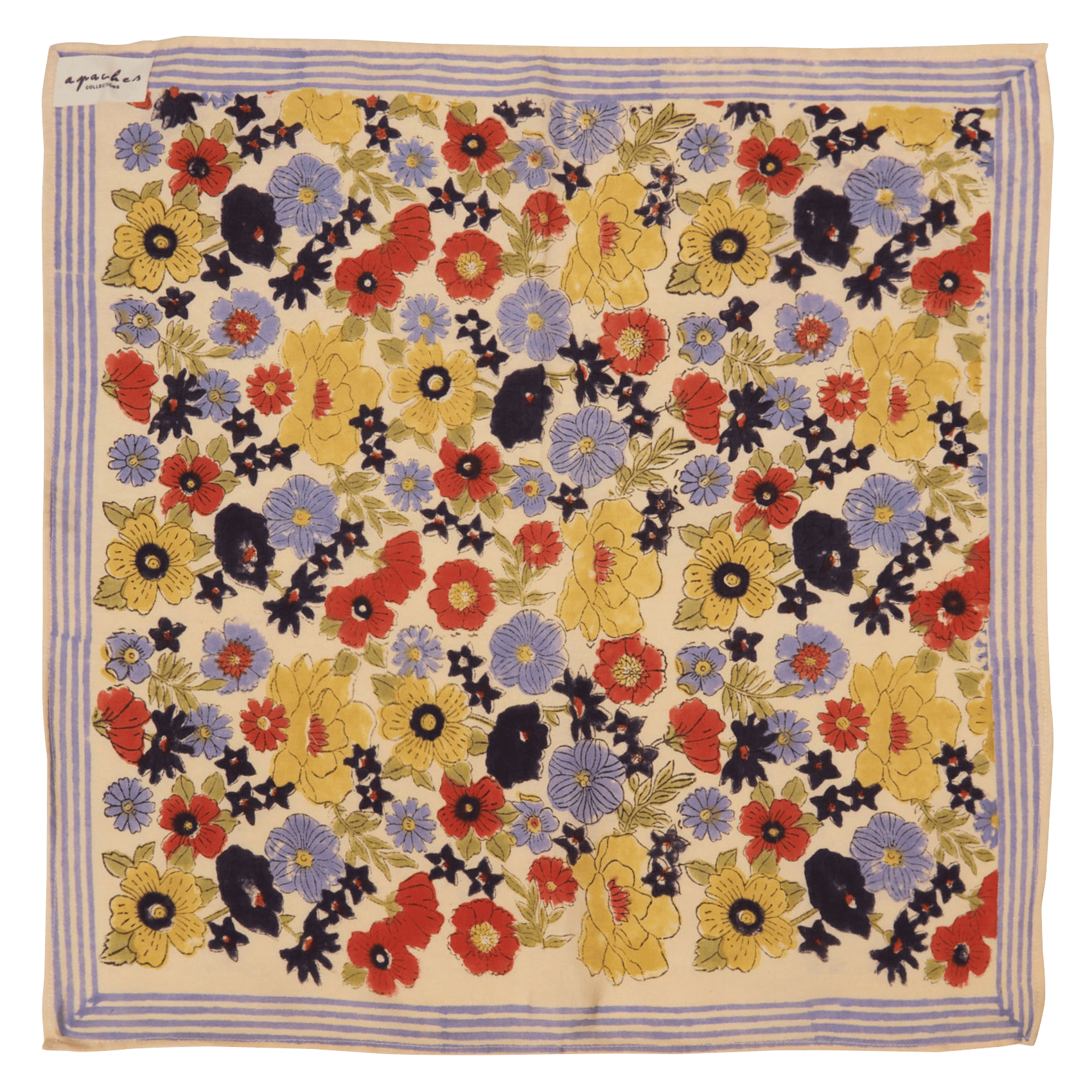 Printed cotton scarf APACHES COLLECTIONS Blue