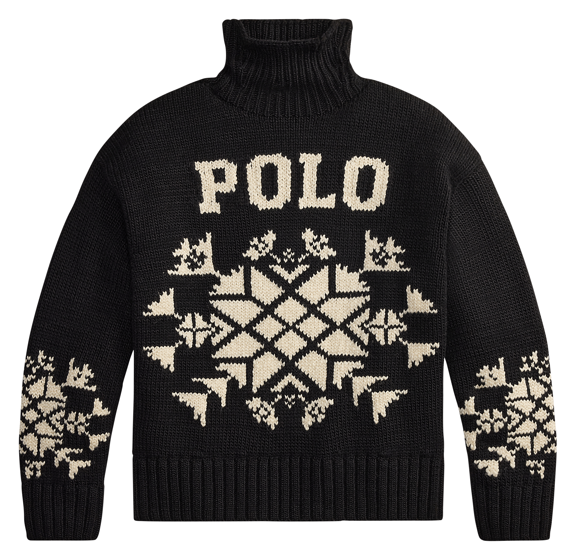 Gerader Pullover mit Stehkragen aus Wolle POLO RALPH LAUREN Schwarz