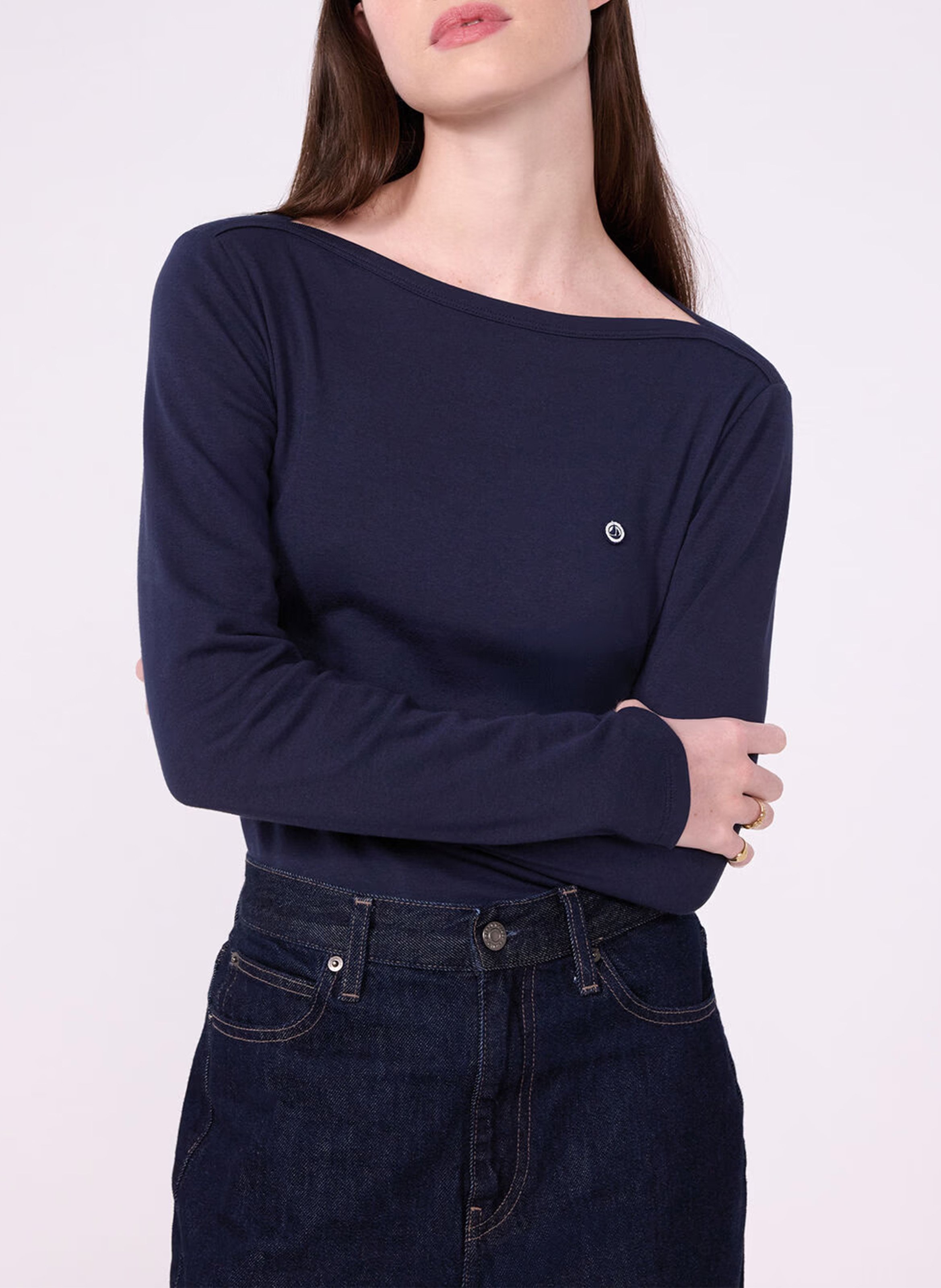 Tee-shirt col droit en coton PETIT BATEAU