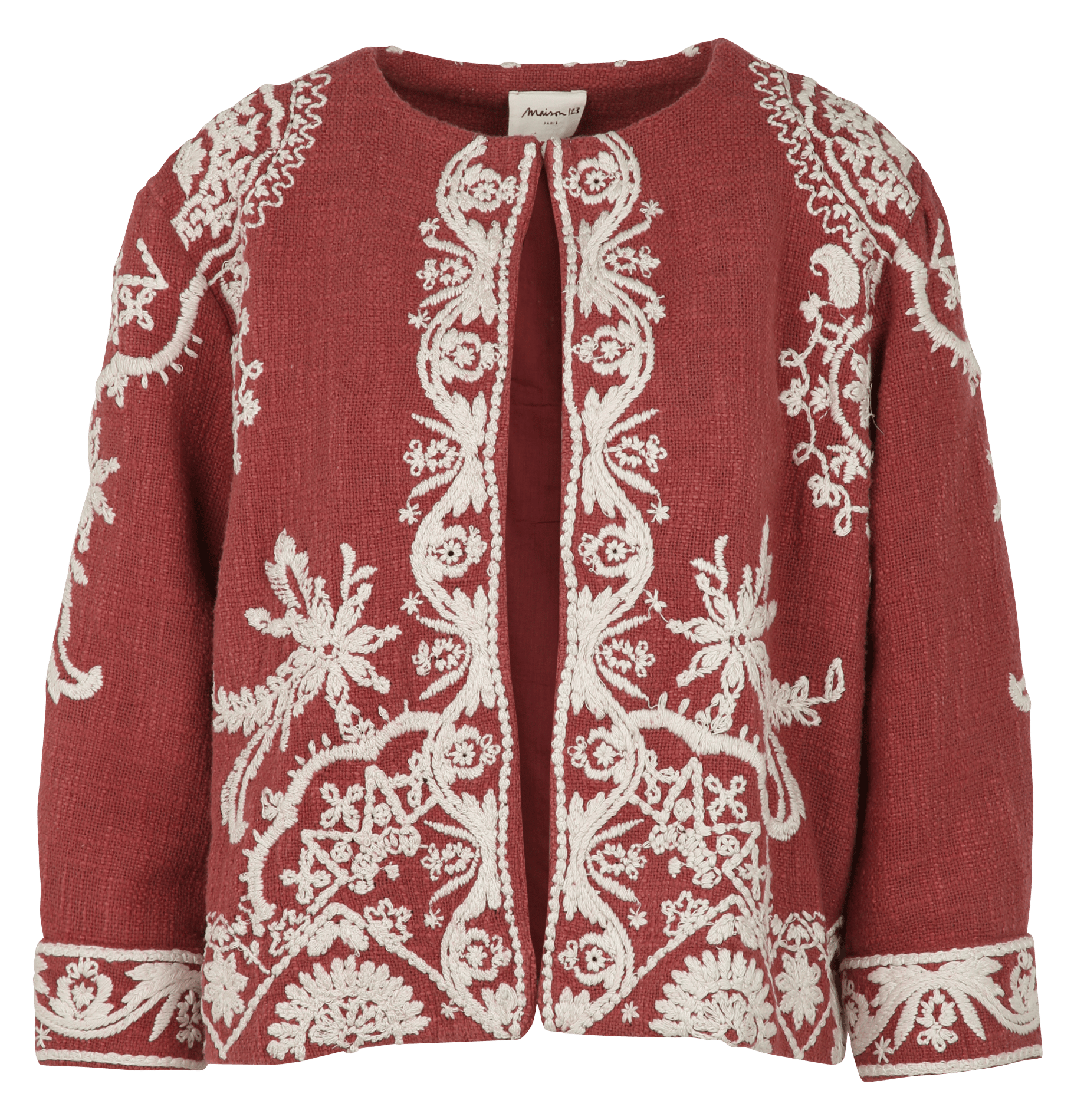 Round-neck cotton jacket MAISON 123 Pink