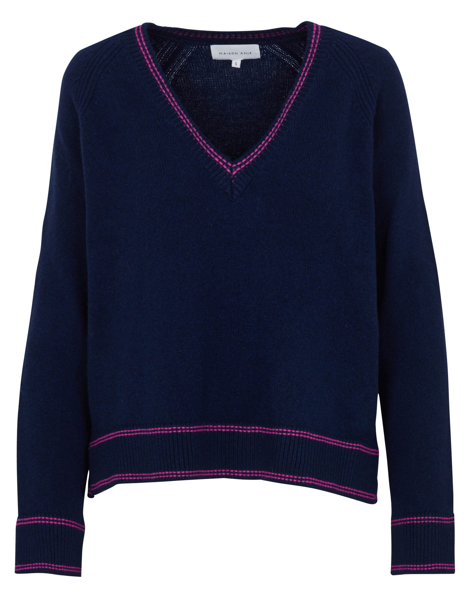 Oversized trui van wol en kasjmier met V-hals MAISON ANJE Blauw