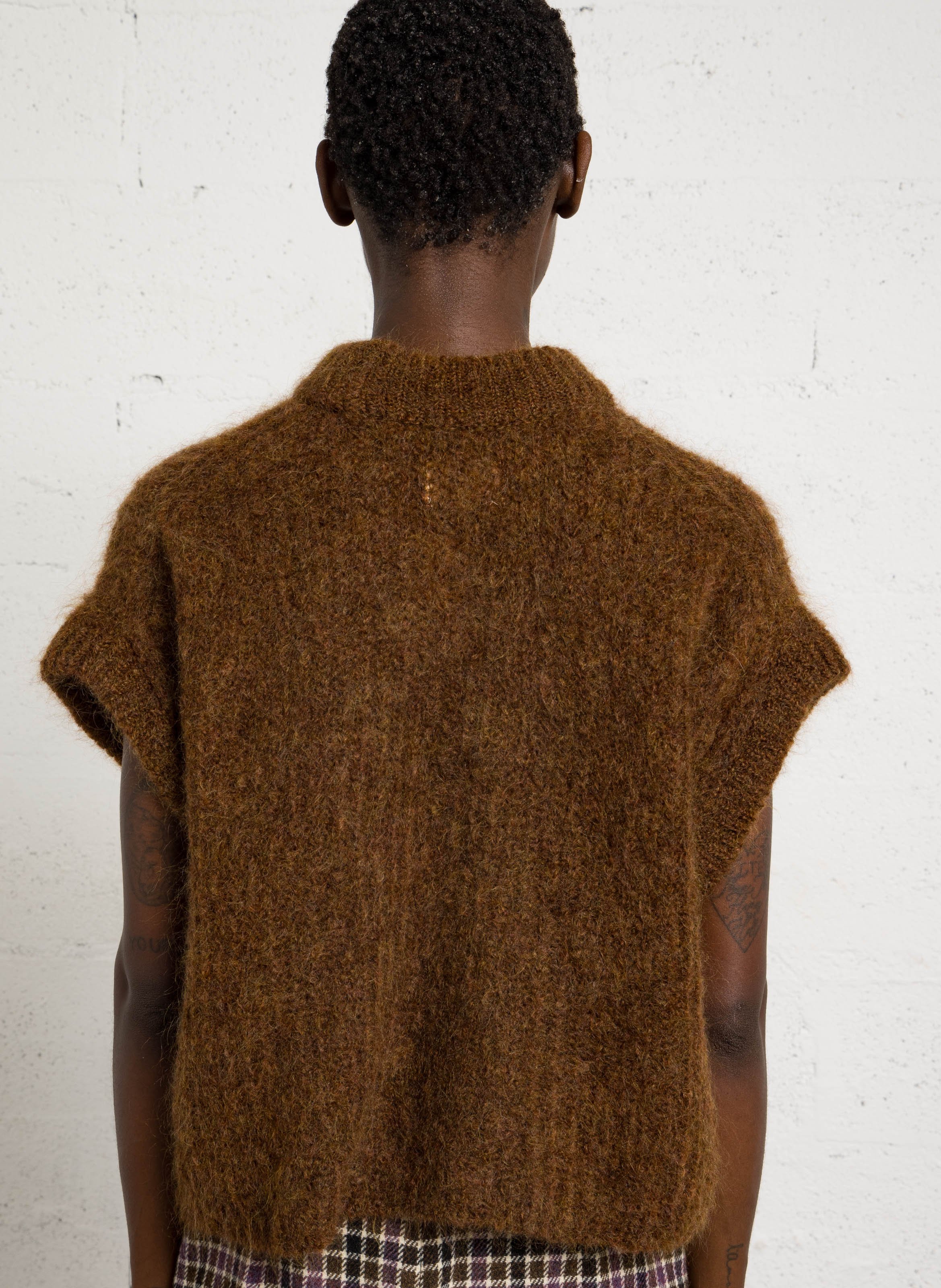 Round-neck wool-blend sweater DES PETITS HAUTS Brown