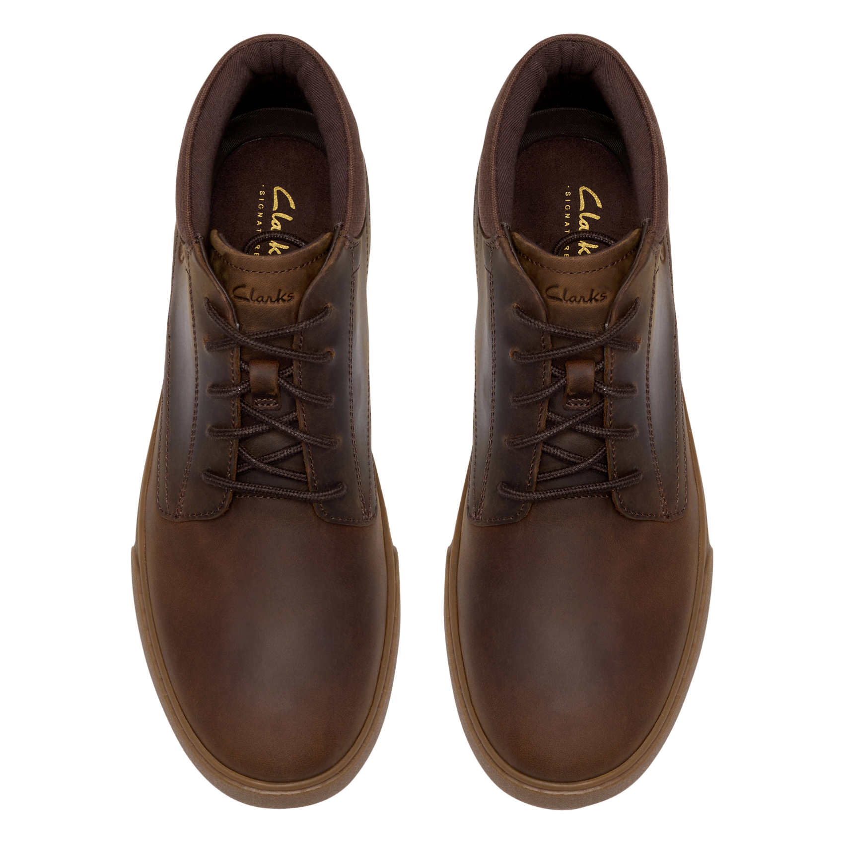 Boots à lacets en cuir lisse CLARKS Marron