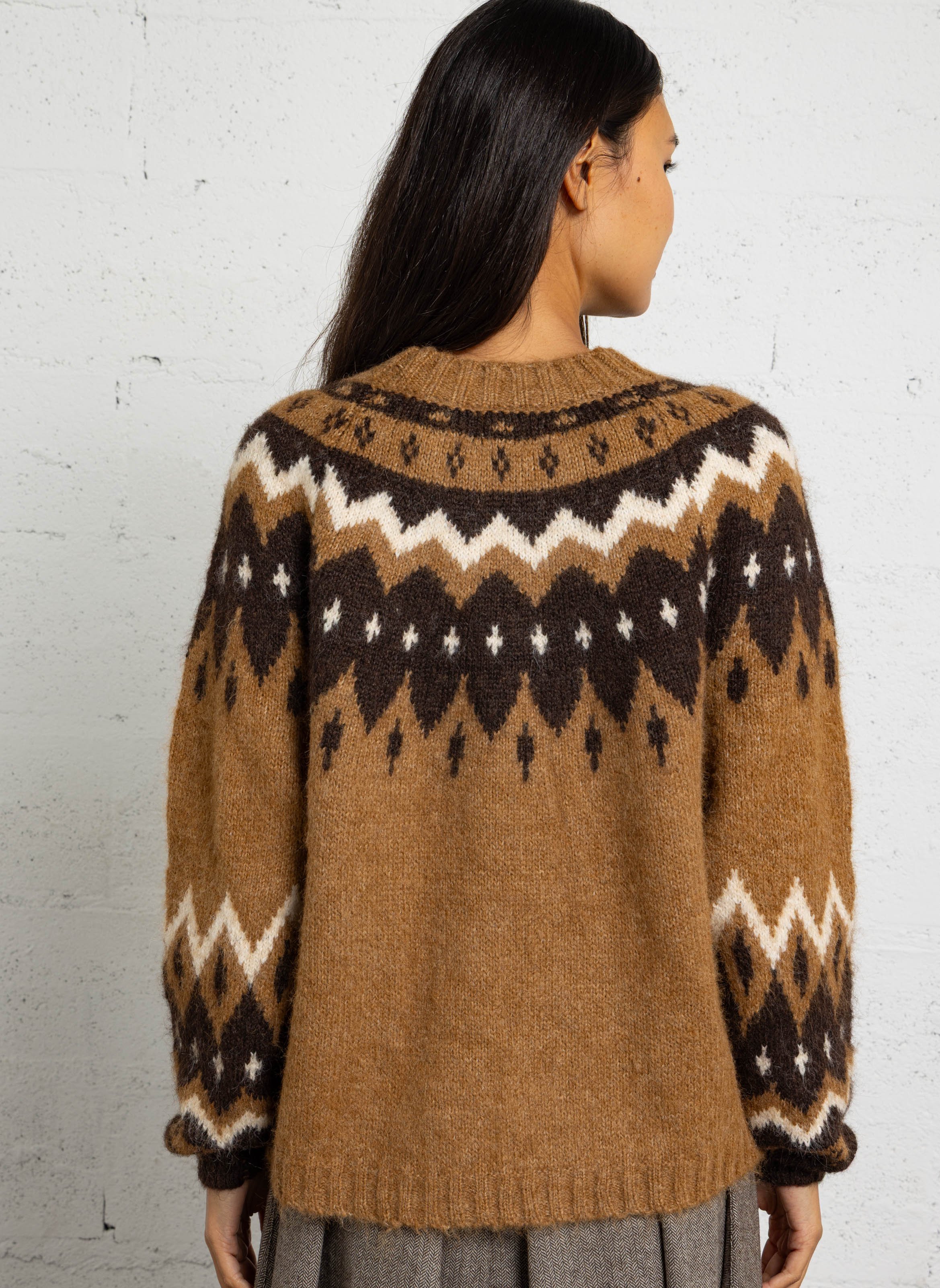 Pull ample col rond THE KORNER Marron