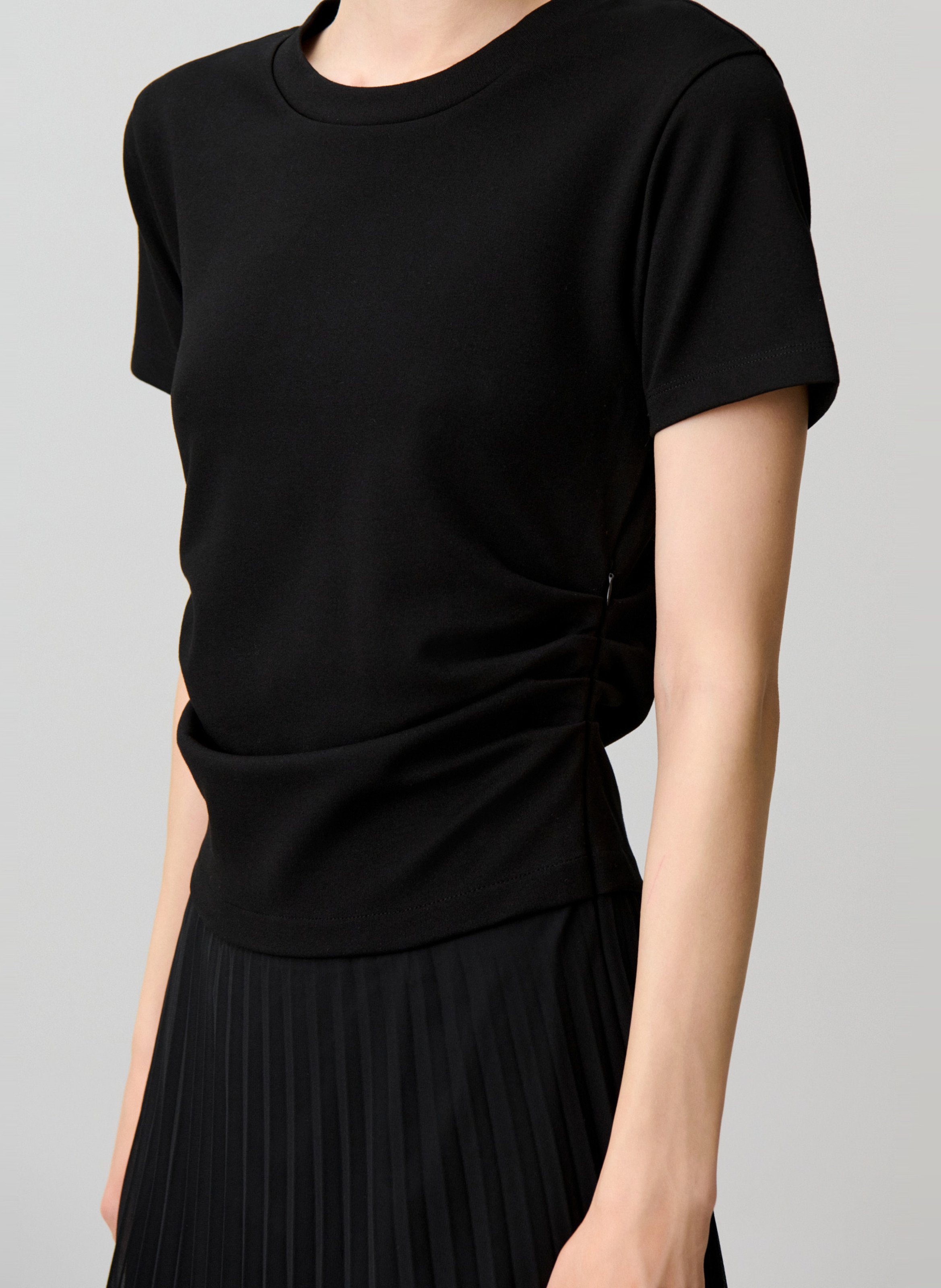 Robe longue col rond plissée CLAUDIE PIERLOT Noir