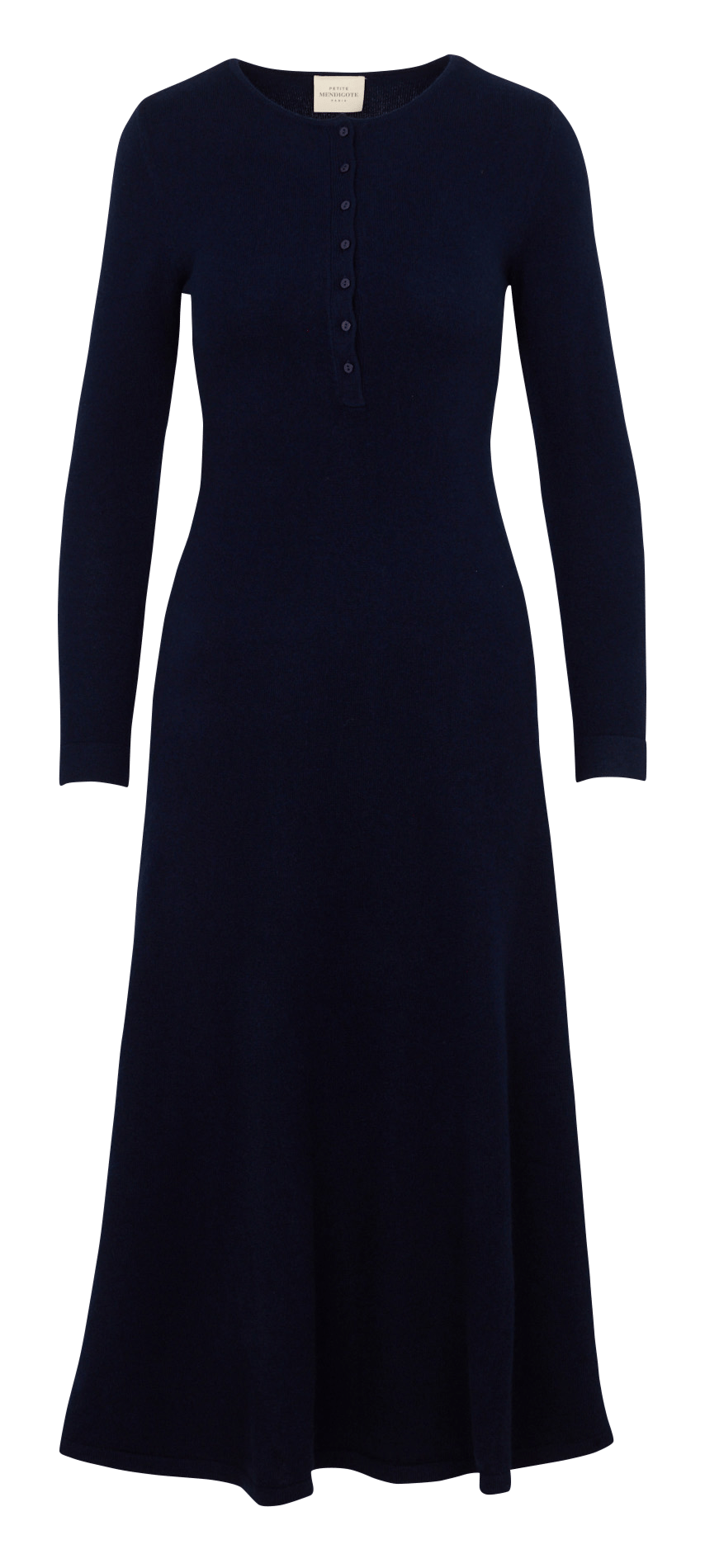 Eng anliegendes langes Kleid mit Rundhalsausschnitt PETITE MENDIGOTE Blau