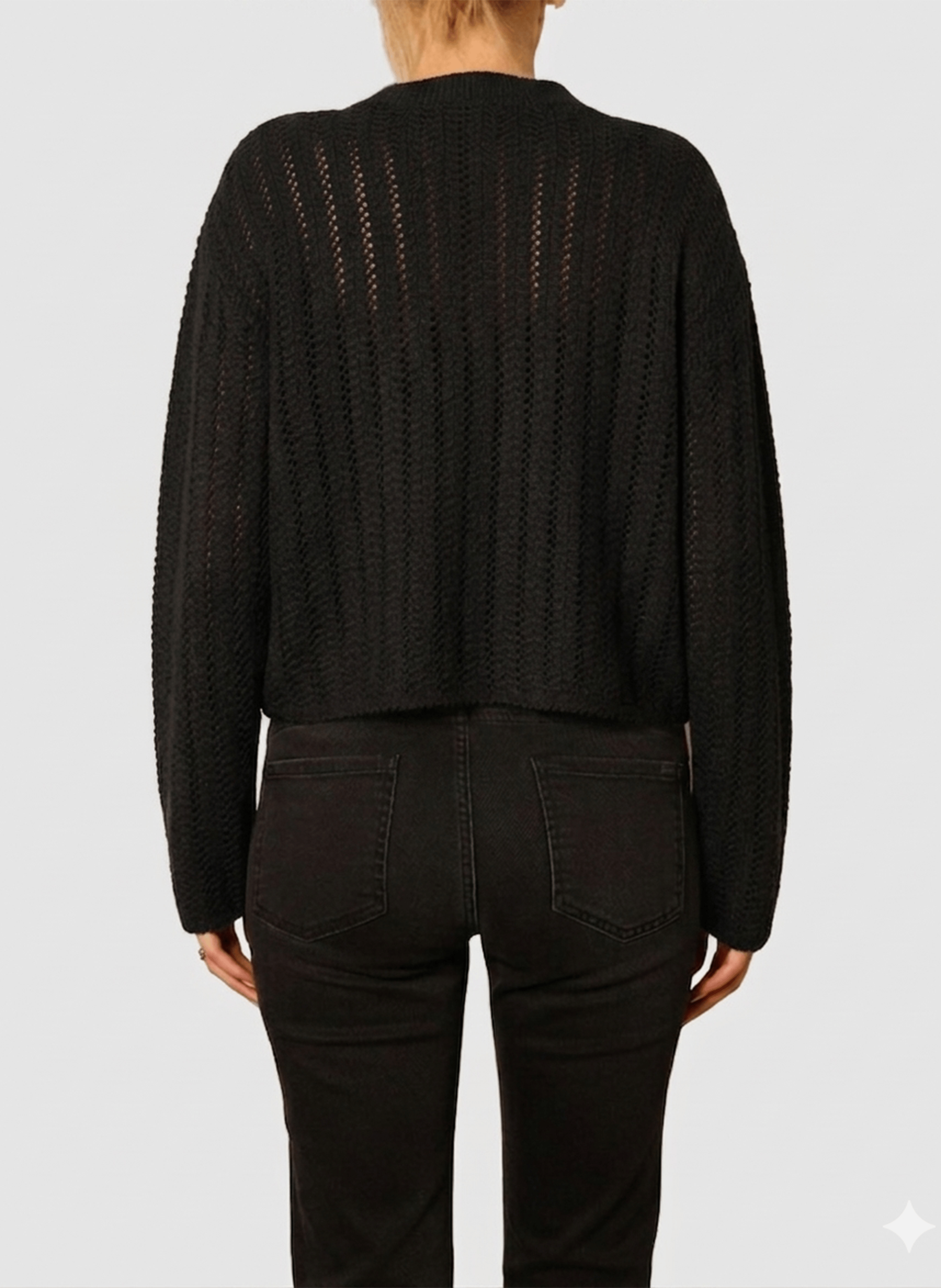 Pull court en laine mélangée | Noir IKKS Femme