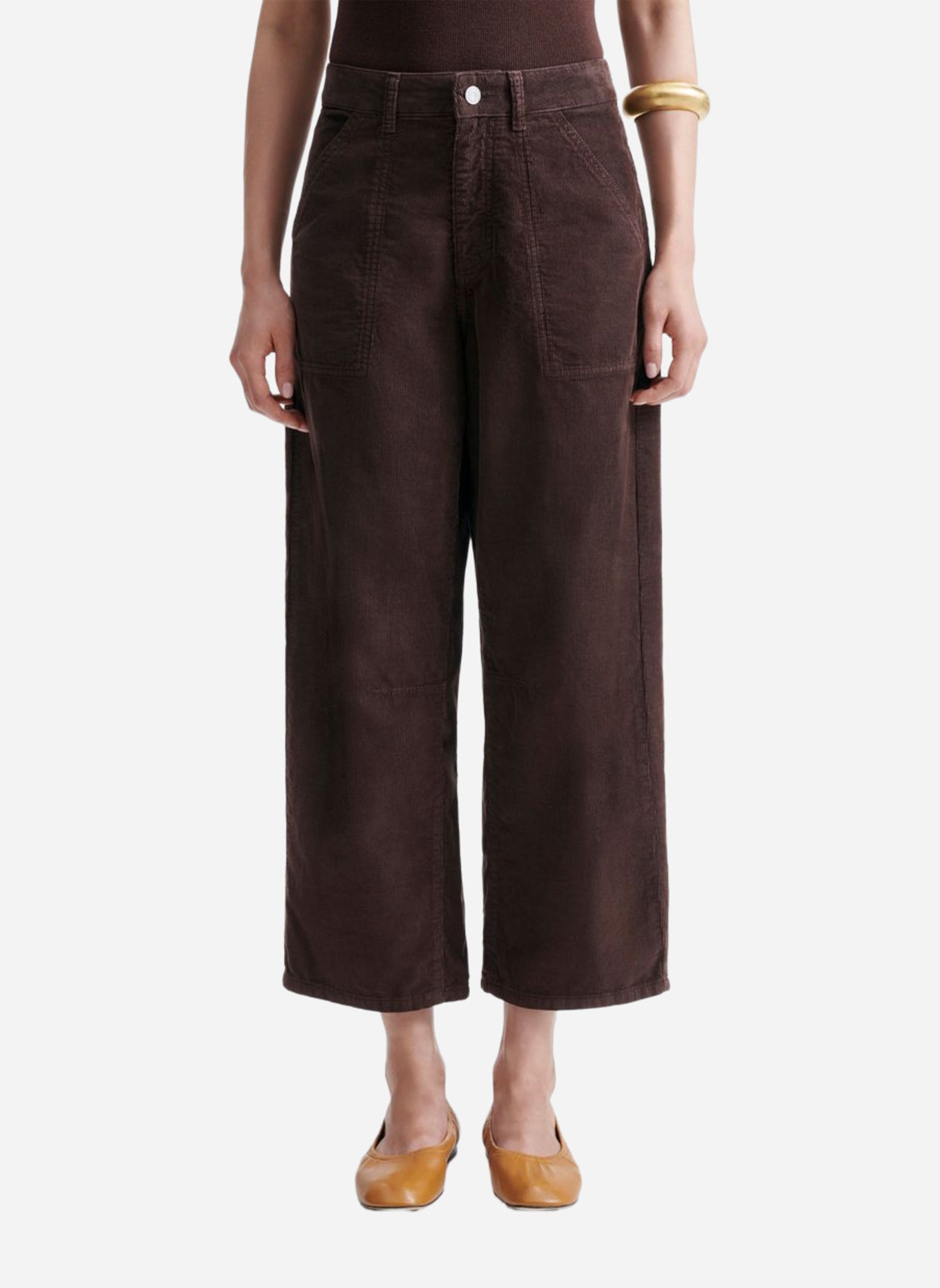 Wide-leg cropped jeans VANESSA BRUNO Brown