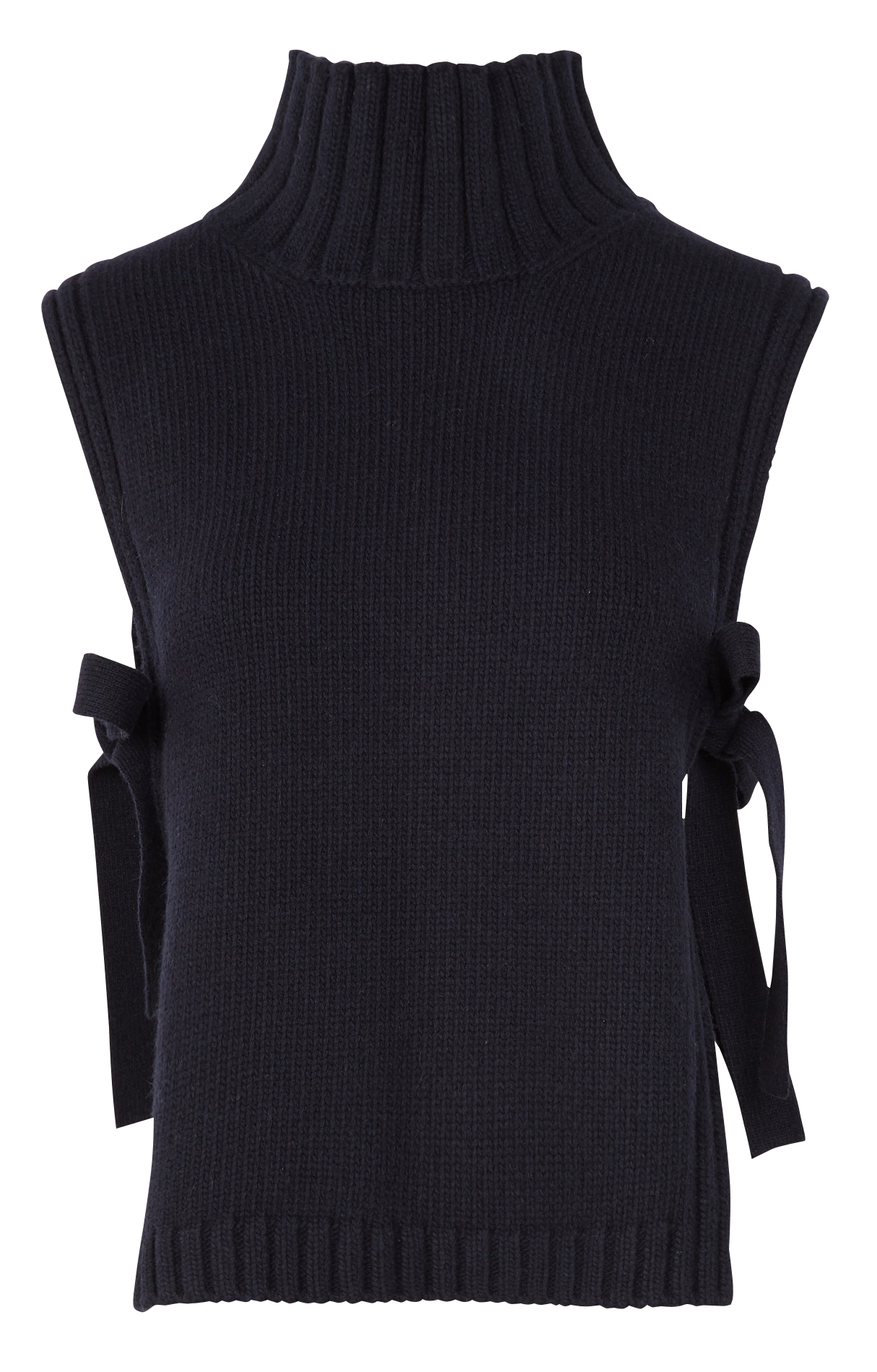Sleeveless high-neck wool-blend sweater SOEUR Blue