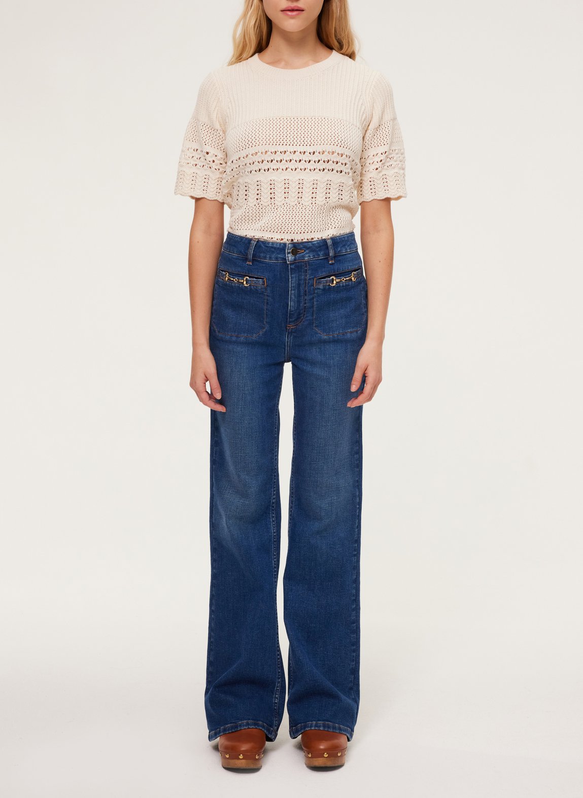 Flared cotton jeans PABLO Blue