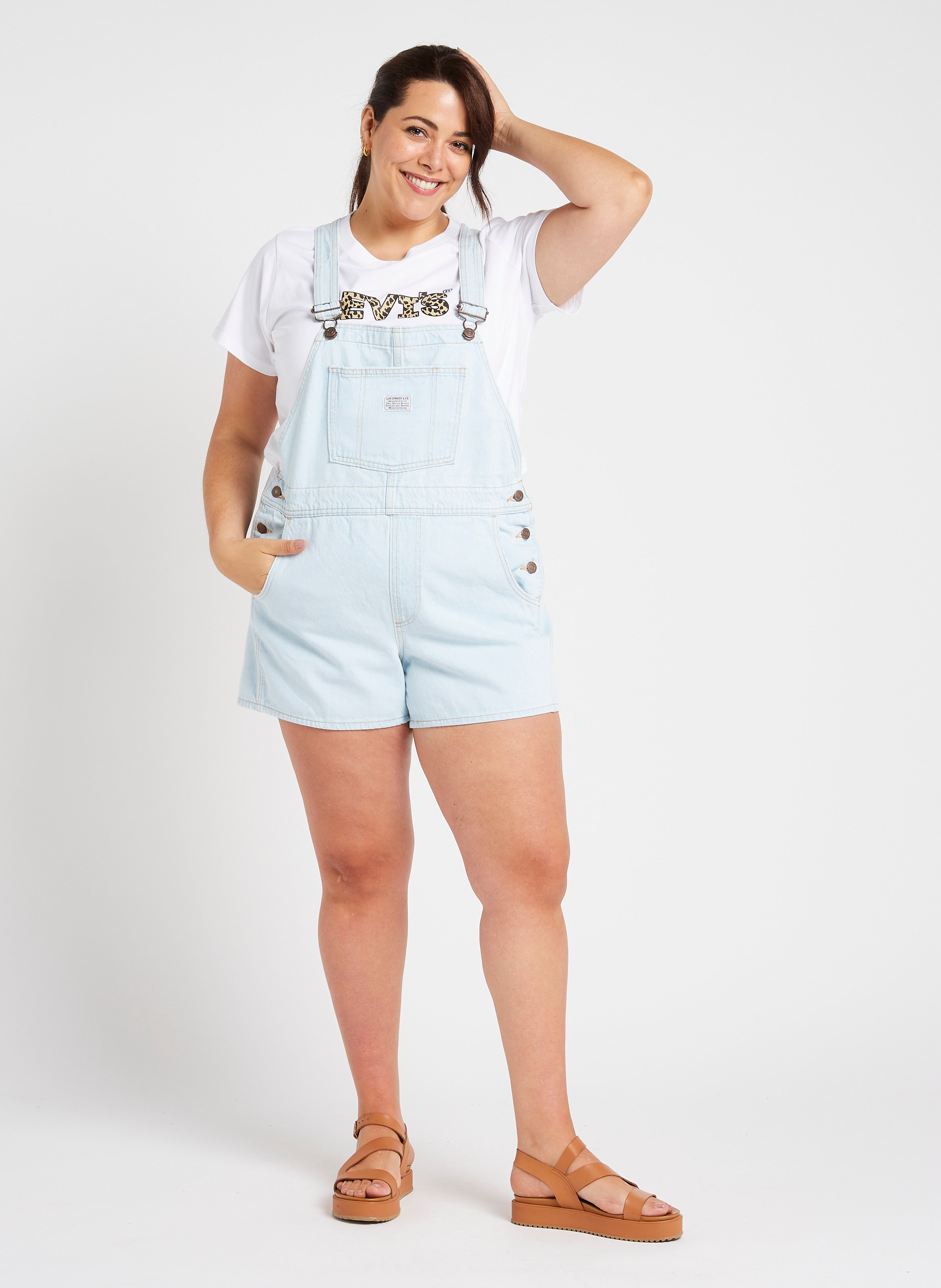 Salopette droite courte en coton LEVI'S Bleu