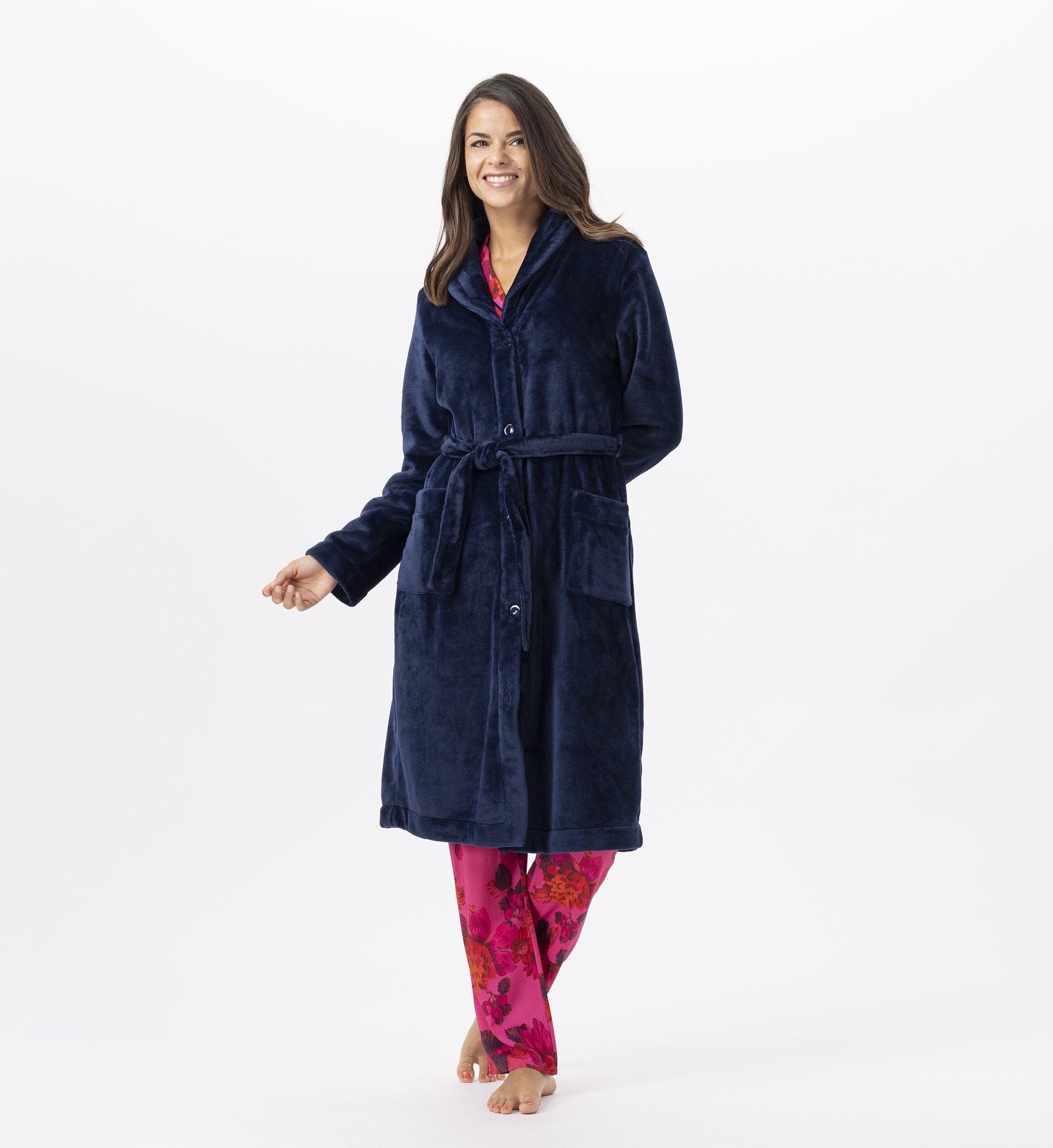 Plush flannel robe LE CHAT Blue