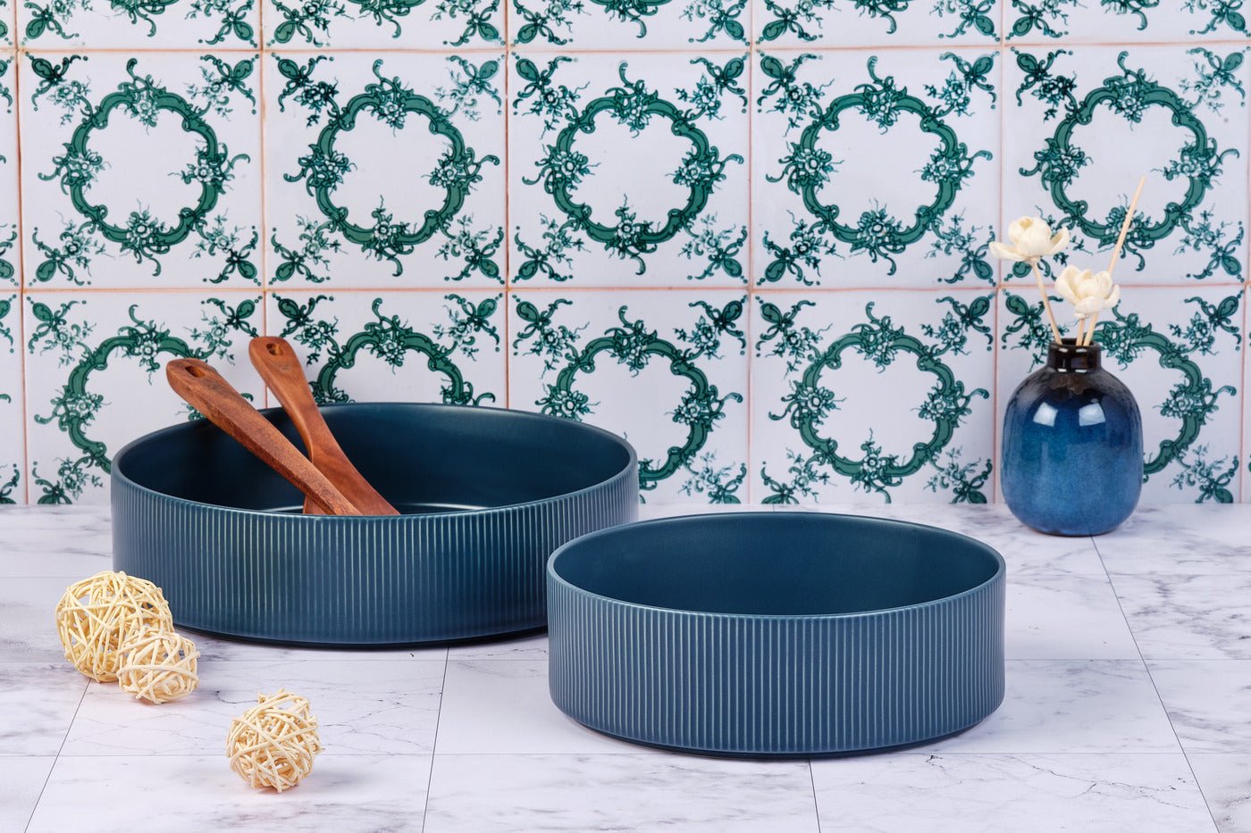 Saladier scandi - 2 pièces BJORN Bleu